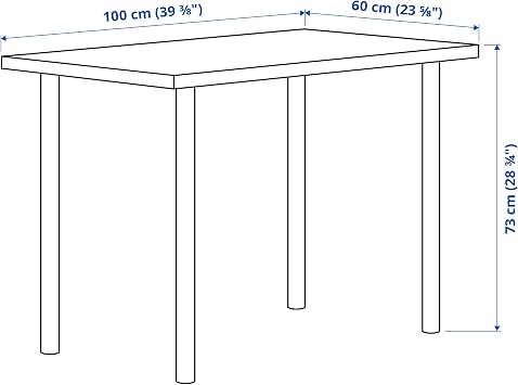 IKEA ADILS/LINNMON Desk, 100x60 cm, White Stained Oak Effect/Black