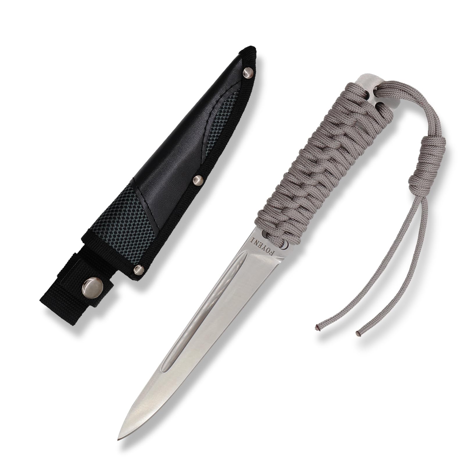 Fixed Blade Hunting Knife With Sheath 9 4 Full Tang Survival Knife with Paracord Handle for Bushcraft Fishing