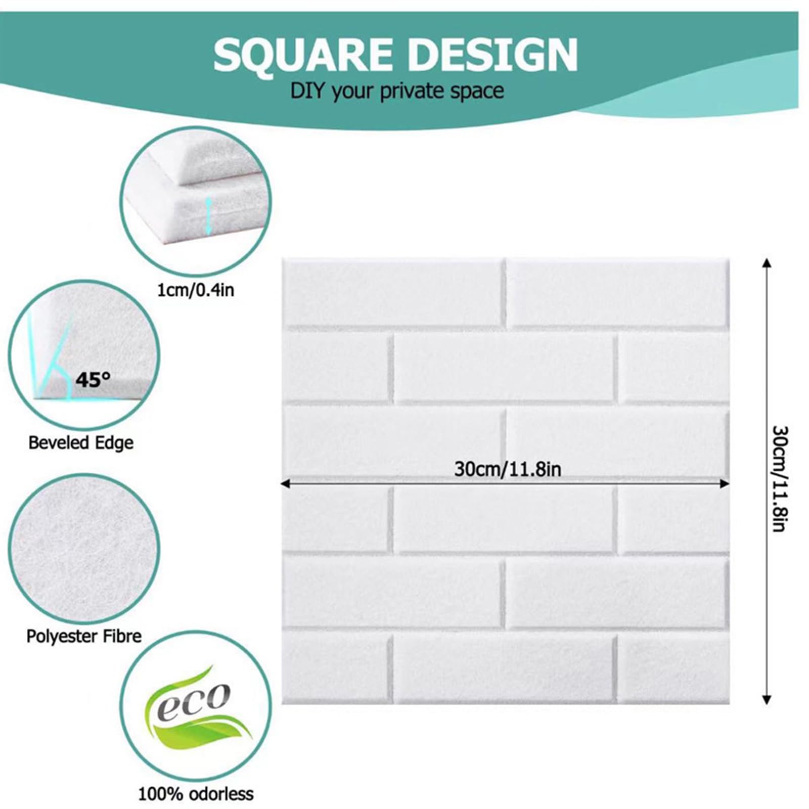 Panele dźwiękochłonne Akustyczne panele ścienne 12 sztuk 30 x 30 cm samoprzylepne do KTV Studio nagrań Biuro kina domowego pokoju gier