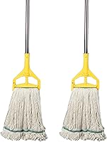 Vista 1 de OFO - Trapeador húmedo de cuerda con extremo de bucle, trapeador de polvo industrial comercial resistente, poste de acero inoxidable de 67 pulgadas
