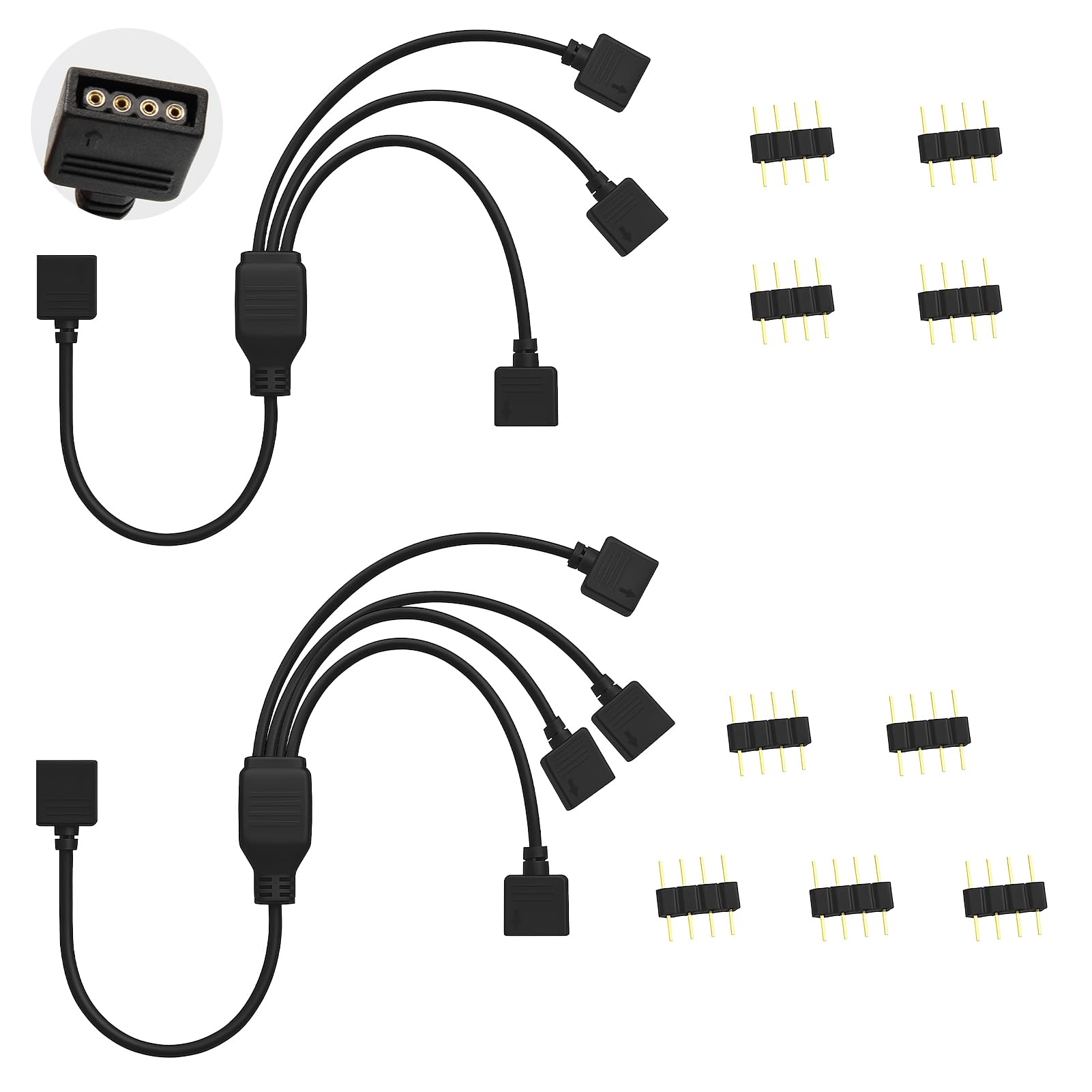 Câble Répartiteur ARGB 5V 4 Broches, Hub ARGB et Fan Splitter 30 cm pour PC