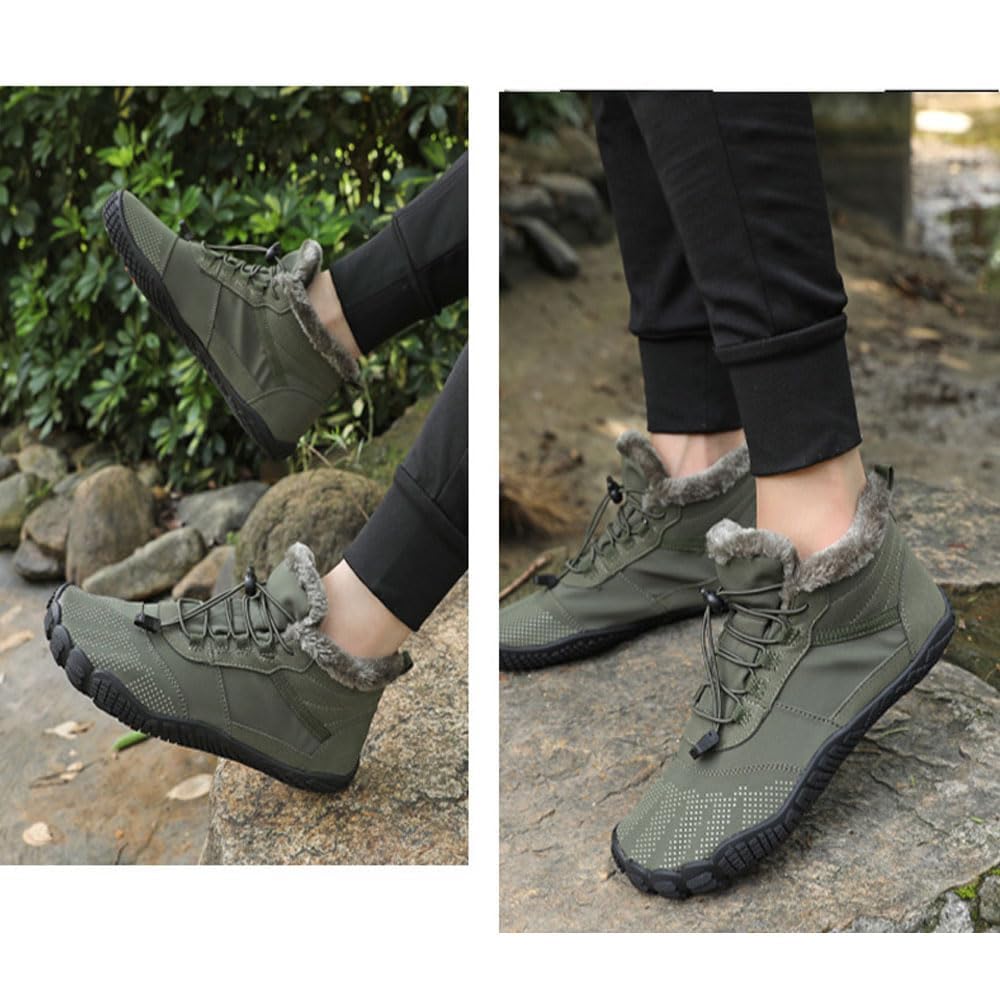 Unisex Barfußschuhe Damen Herren Traillaufschuhe, Weich Leicht Fitnessschuhe mit rutschfest Sohle & Breiter Zehenbox, wasserdichte Wanderschuhe