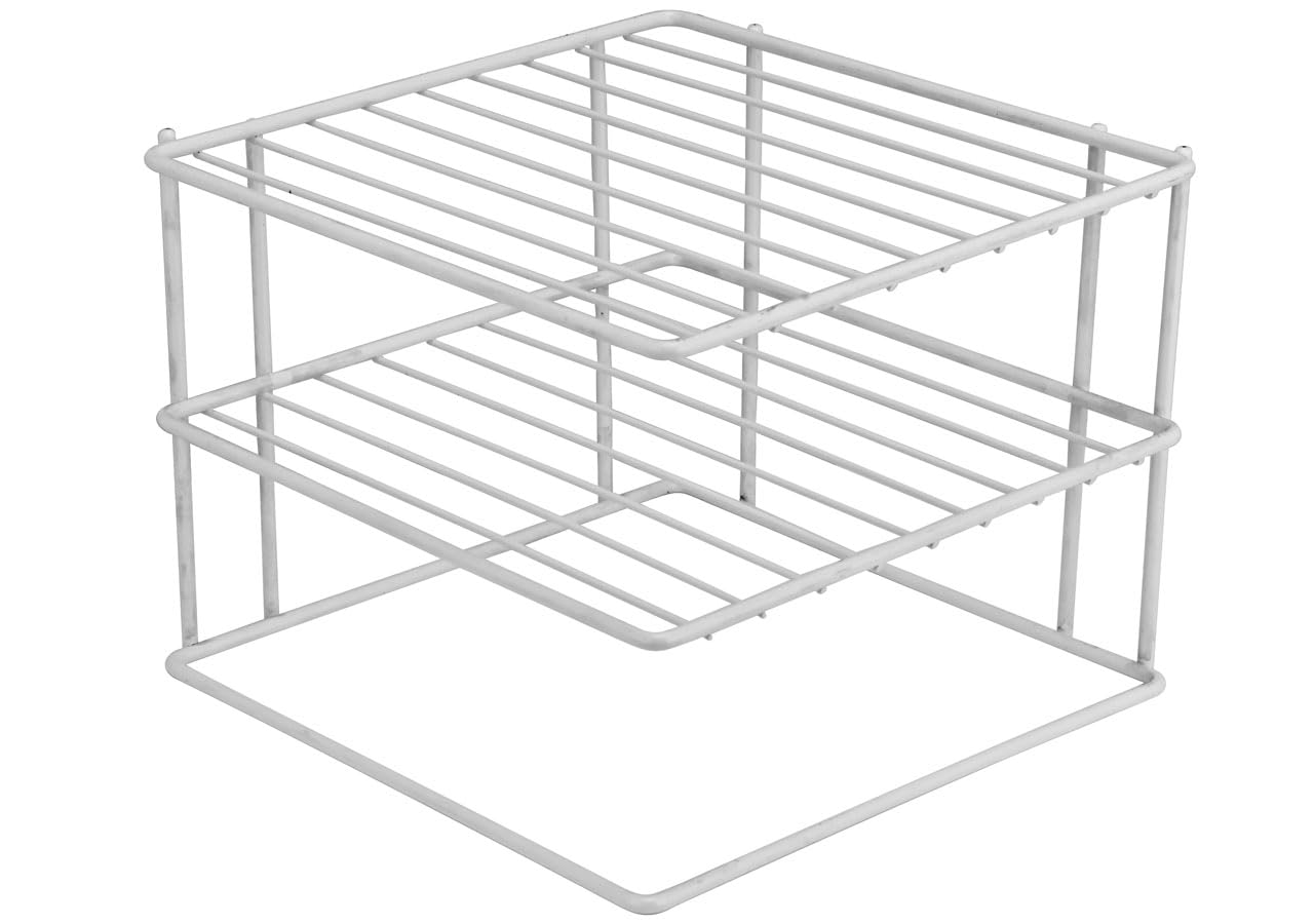 SILVER LINE Alloy Steel Plate Dish Corner Shelf Floor Standing Or Tabletop Rack Stand (26 * 26 * 20 Cm, White) (1, White) (B085WNJPZP) Amazon Price History, Amazon Price Tracker