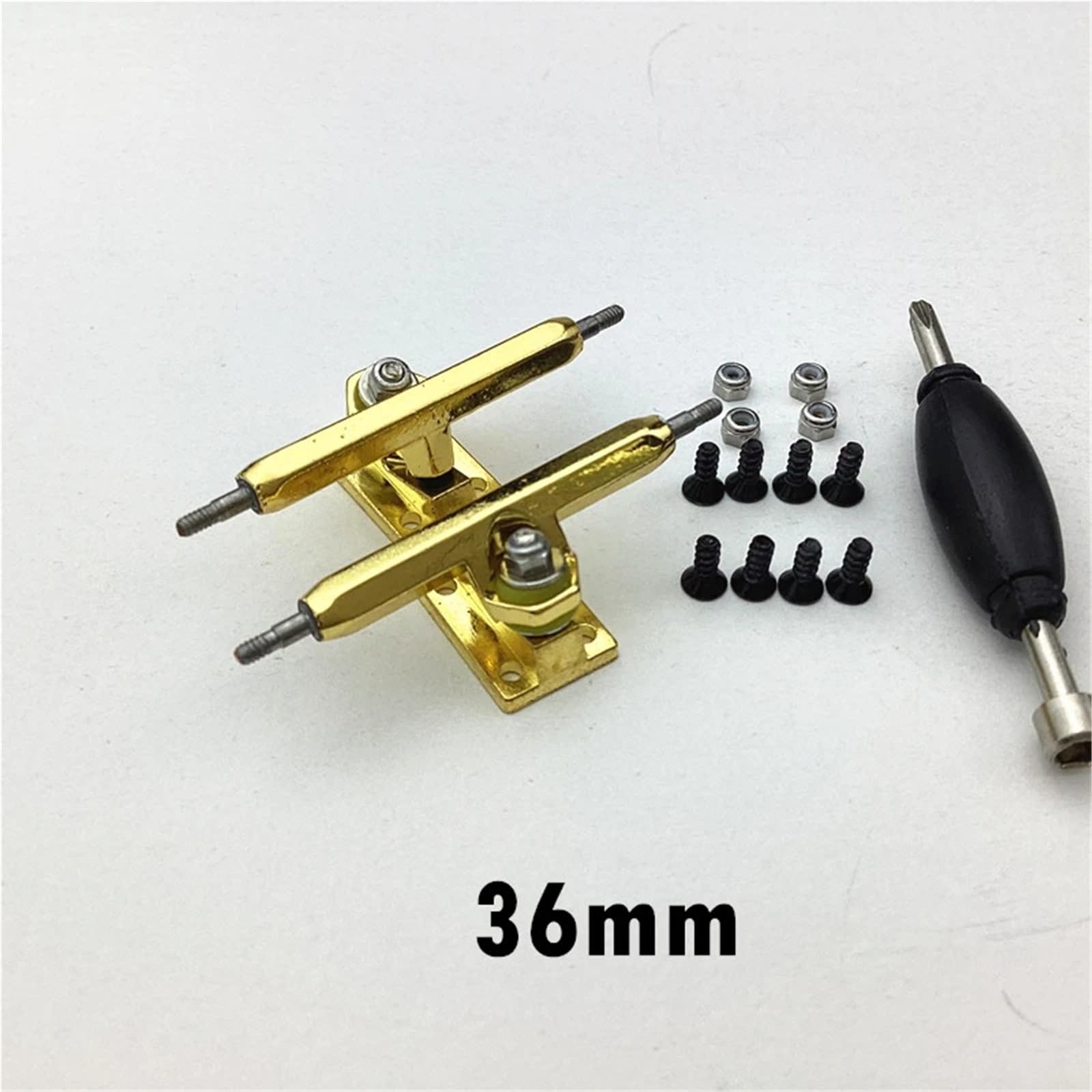 Camiones de metal para diapasón de 36 mm con colgador y base para diapasón (dorado)
