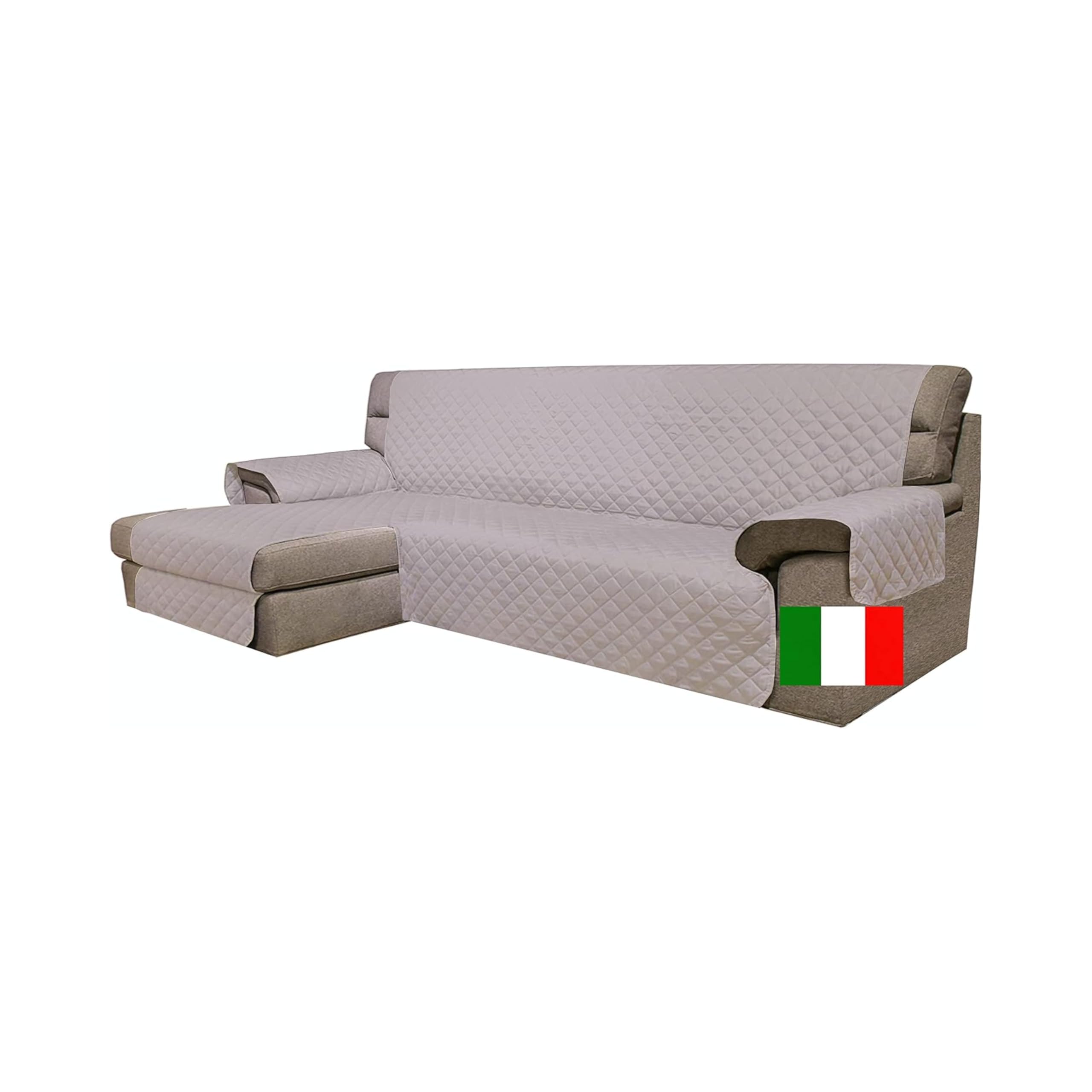 Moonange - Copridivano 2 posti con Penisola - Seduta 200 cm - Copridivano Impermeabile - Copridivano Angolare - Antiscivolo - Antimacchia - Reversibile - Antigraffio - Antipelo - Tortora