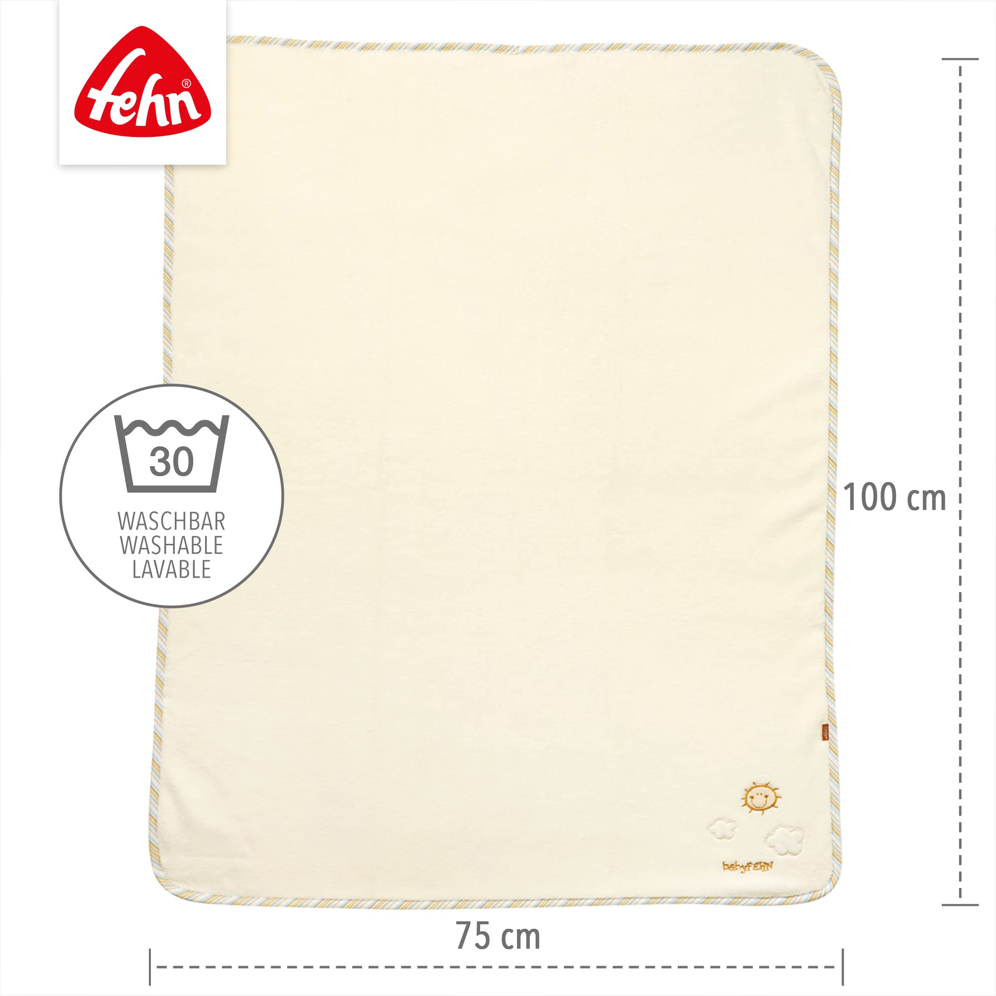 Couverture Douillette Bébé Avec Paresseux - Doudou Et Tapis D'éveil 100x75cm - Peluche Douce Lavable - Pour Câlins Maison Et Déplacements - Marque Fehn