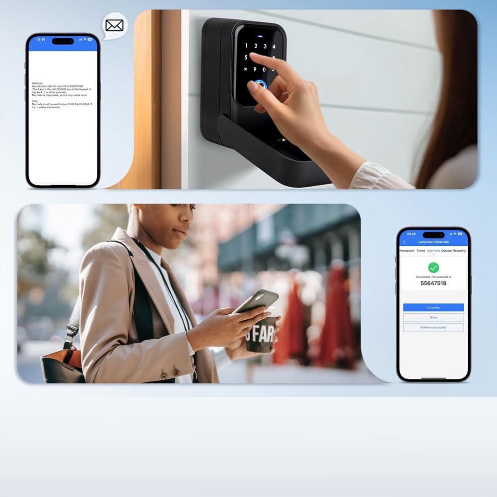 Scheda di accesso Bluetooth sblocco, impronte digitali, controllo, chiavi, password, sicurezza ufficio - montaggio a parete