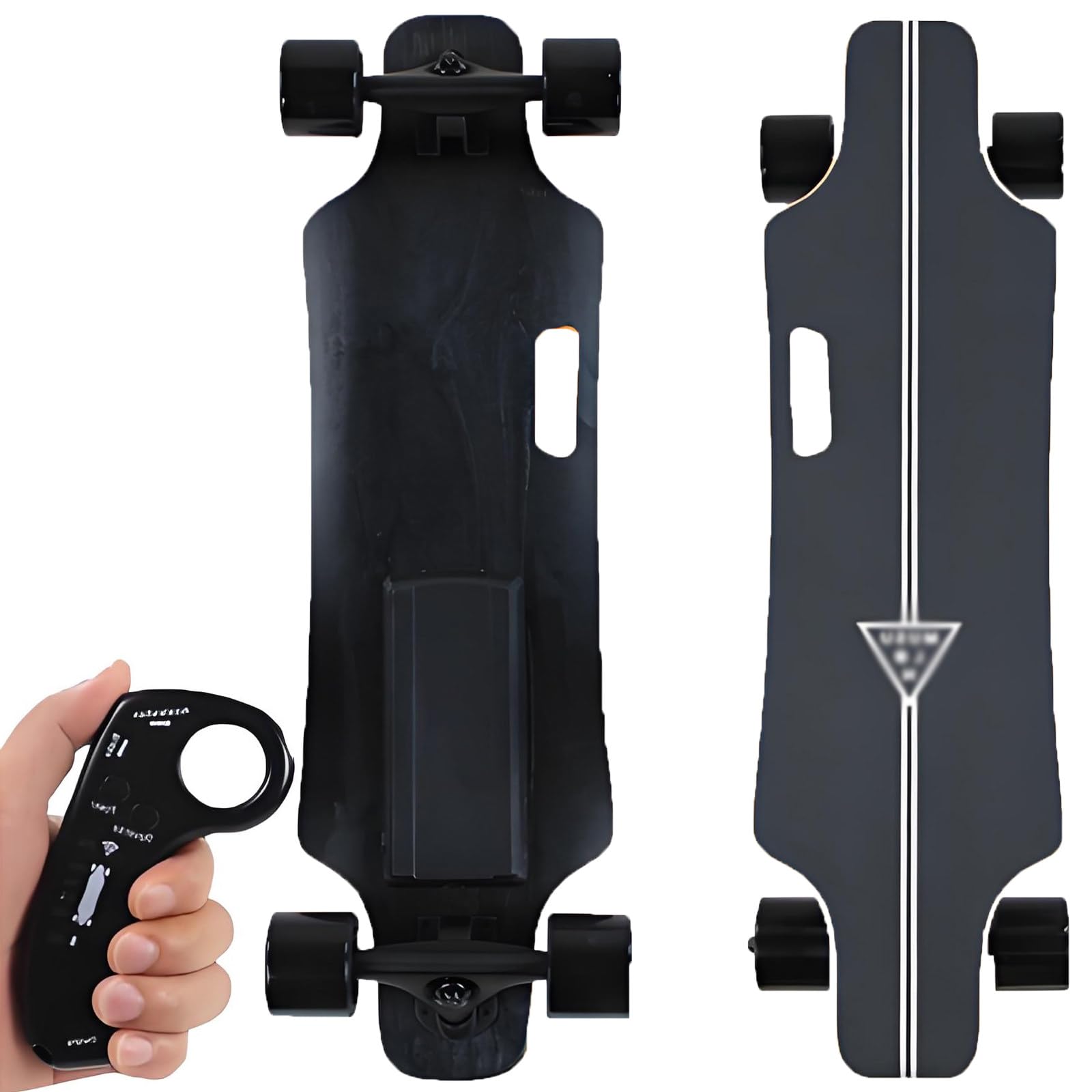 Longboard Électrique Tout-Terrain avec Télécommande, 25 Km (15,6 Mi/H) avec Batterie 4 400 Mah, Autonomie De 8 Km (9,4 Mi), Freinage Fluide Et Commande À 4 Vitesses. TypeA