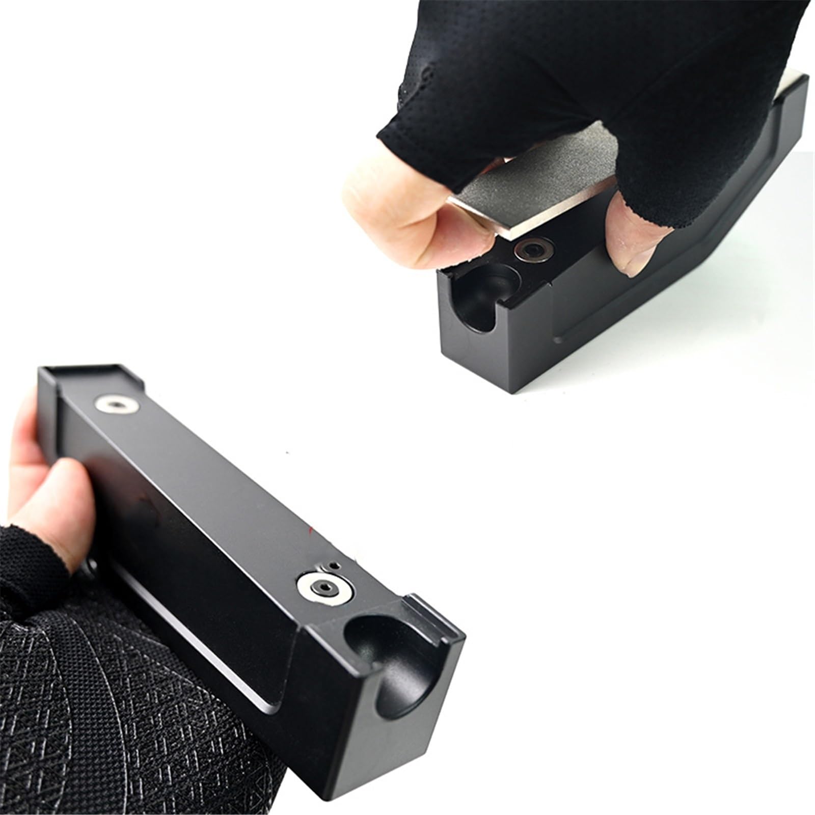 Magnetyczny Aluminiowy Uchwyt Poziomujący Pilnik Diamentowy Piasek Folkowy Do Wymiany Progów Gitary Elektrycznej I Narzędzia Do Szlifowania Akcesoria do narzędzi gitarowych(Alloy handle)