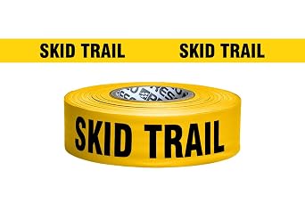 Presco CUYBK54 1-1/2" x 300 Yellow "Skid Trail" PVC Flagging Tape, 3.25" Height, 1.5" Wide, 3.25" Length