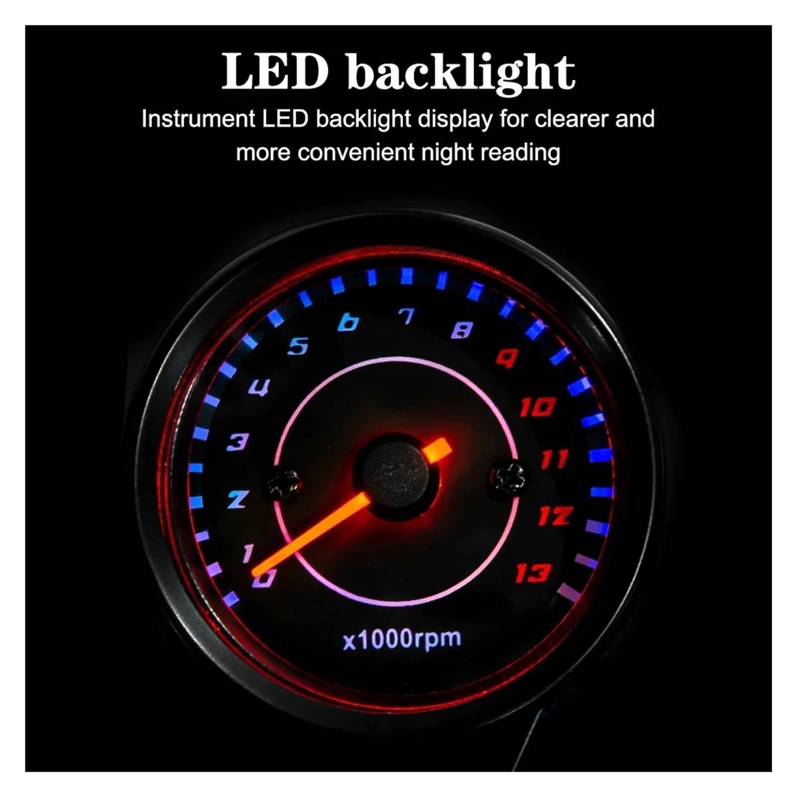 Contagiri Per Moto Con Luce LED, Contachilometri Universale Per Moto, Contachilometri Per Macchinari Indicatore