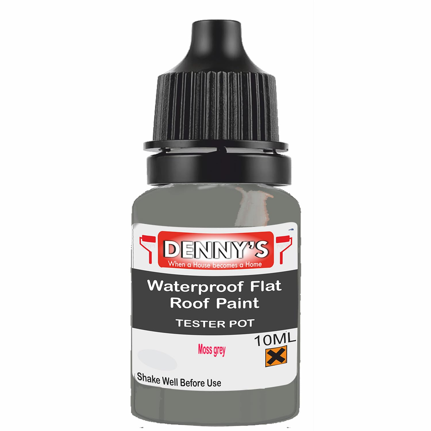 SCOOBYS PAINTS BACK IN THE MIX Chlorinated Rubber Flat Roof Paint – Waterproof Roof Sealer & Leak Repair Coating, Quick Drying, High Adhesion (Moss grey, 10ML Tester Bottle)