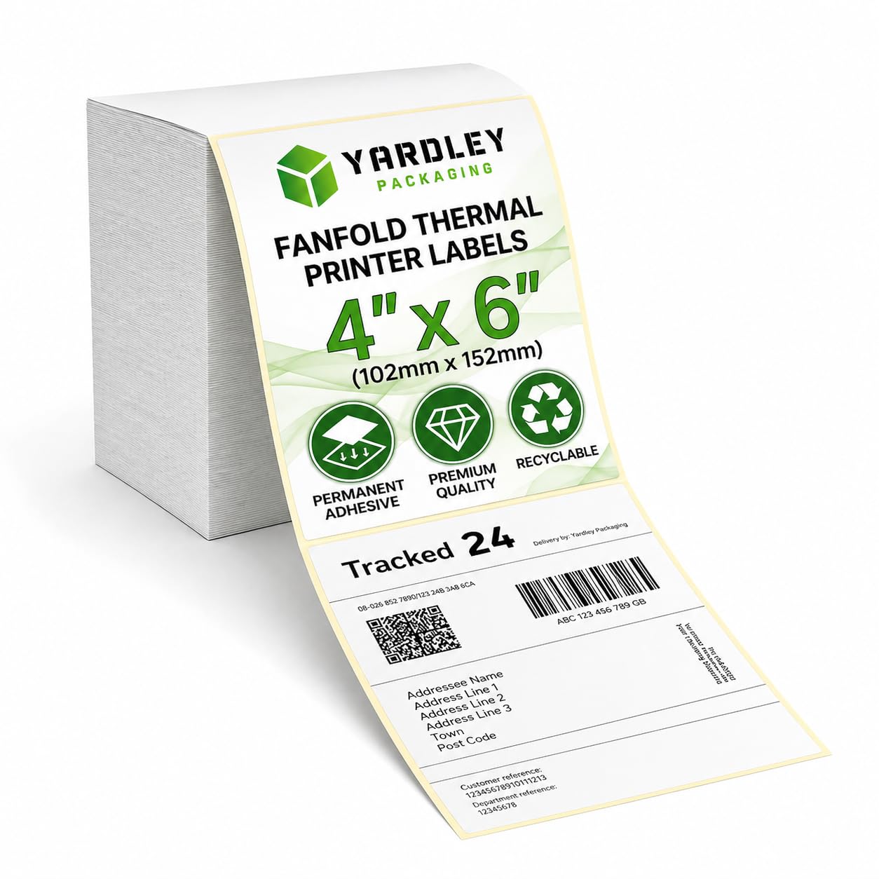 White Roll Thermal Printer Labels (4x6 inch / 102x152mm) - for Printing Courier & Shipping Labels - Compatible with All Thermal Printers (3000, Fanfold of 4x6)