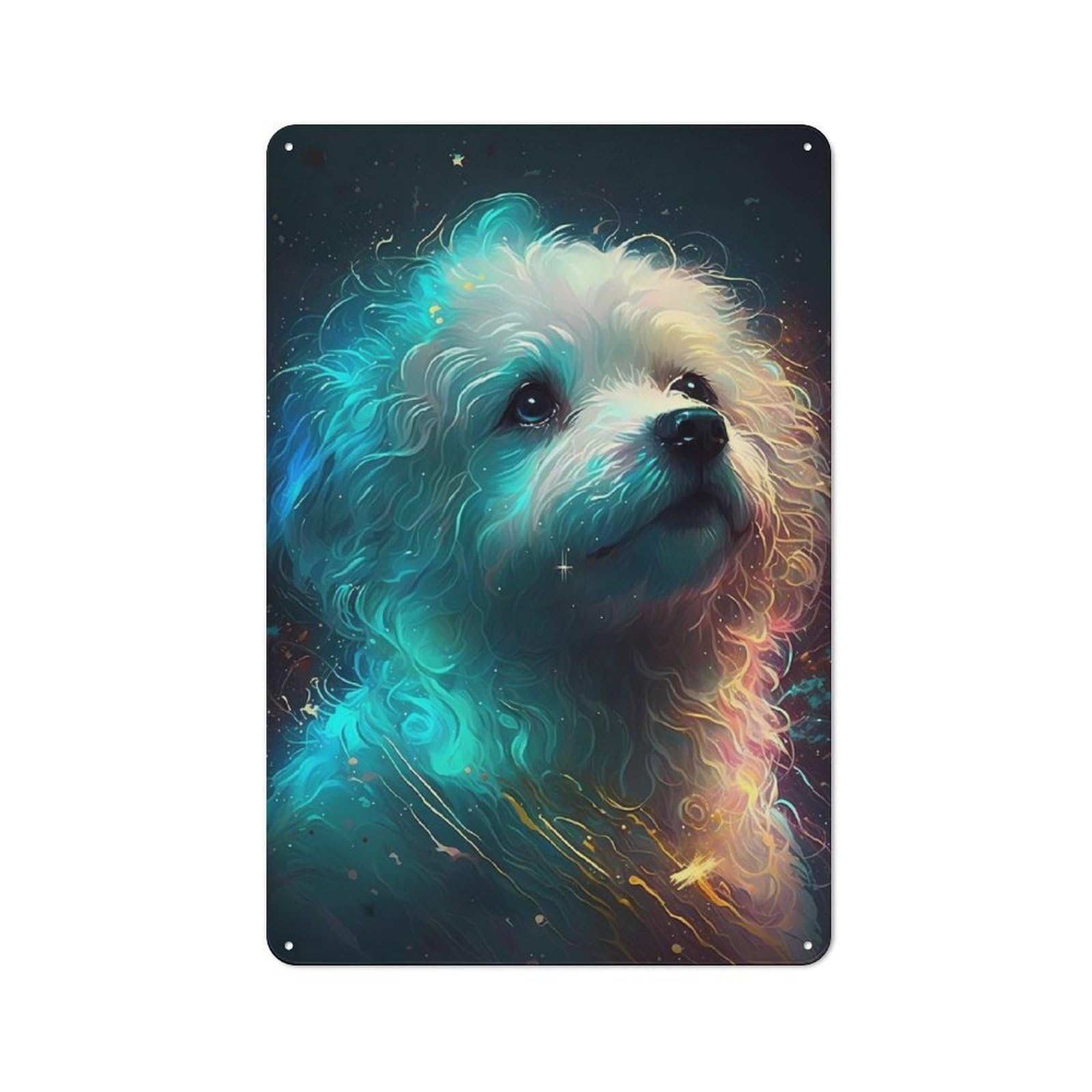 Junmoney Bichon Frise Dog-3 Bichon Frise Dog Retro Metal Wall Decor 30X20cm, Decorative Tin Plaque For Pub, Home Bar, Shed Or Man Cave
