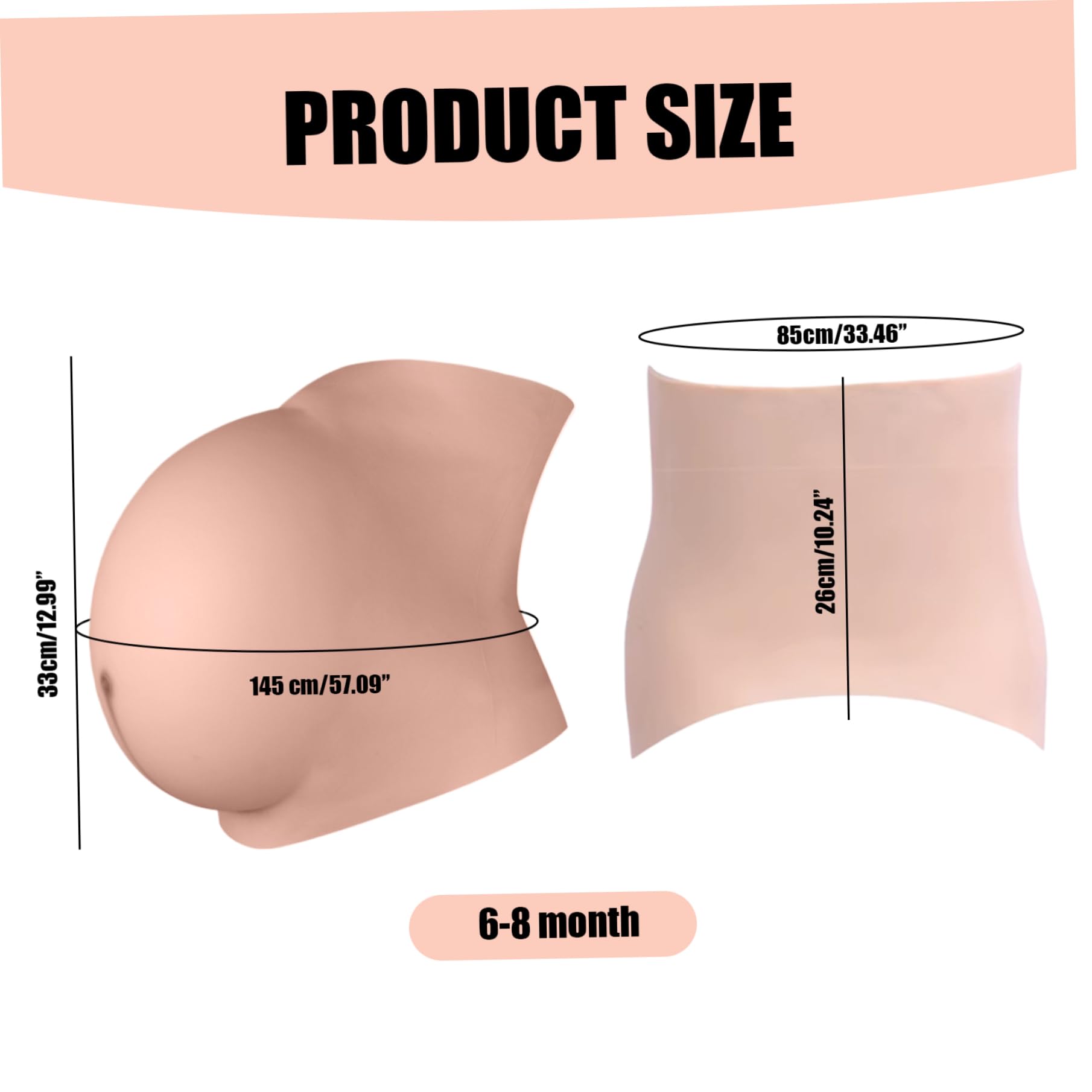 Knstlicher Babybauch Silikon Falscher Silikon Schwangerschaftsbauch 6-9  Monate  Realistischer Prop Mit Breitem Grtel Fr Theater & Fotoshootings