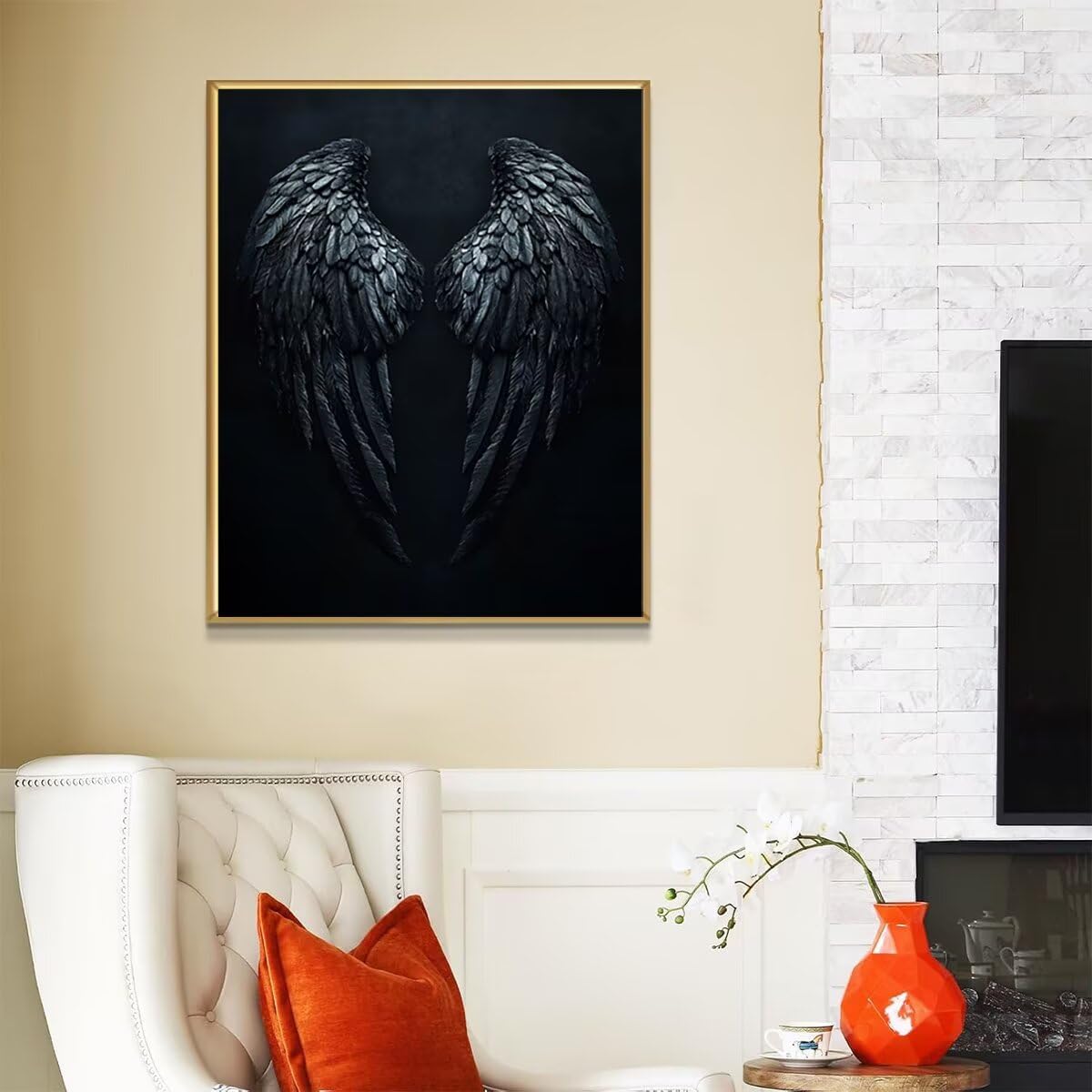 Dipingere con i Numeri Feather, Paint by Numbers Adulti Wings, Fai da te Creativi Adulti Quadri da Dipingere Numerati Kit per Decorazione Della Parete di Casa, Regalo 100x135 cm Senza Cornice 6K-0
