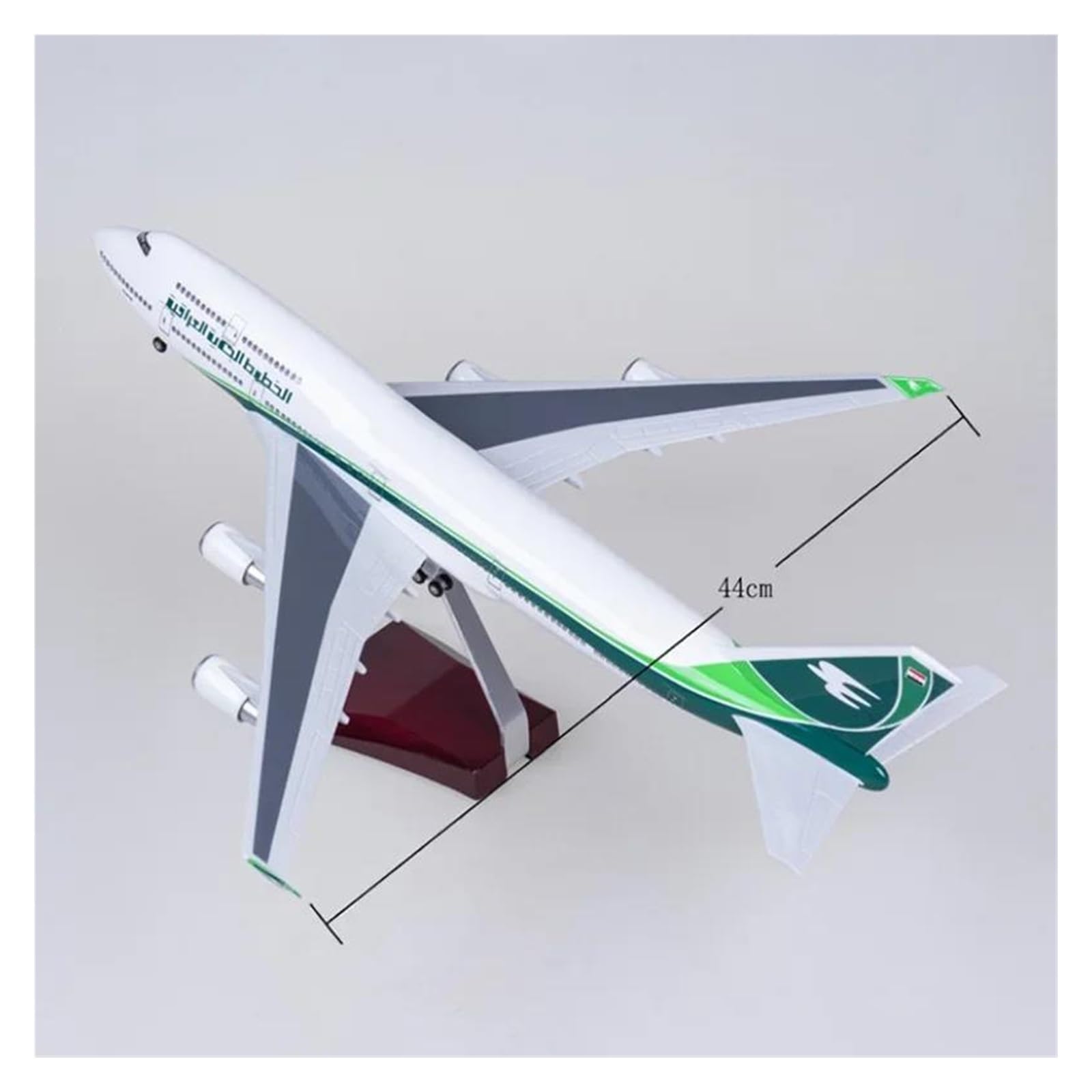 Odlewane zabawki samolotowe w skali 1/150 dla 747 IRAQI Airways Model odlewu samolotu Żywiczny samolot samolot ze światłem i kołami Kolekcja Wyświetlacz do zbierania i wyświetlania (ze światłem)