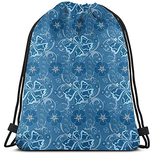 Dusk Fort Bolsas De Mochilas con Cordón Impresas  Patrón Arte Azul Inspirado En Naturaleza