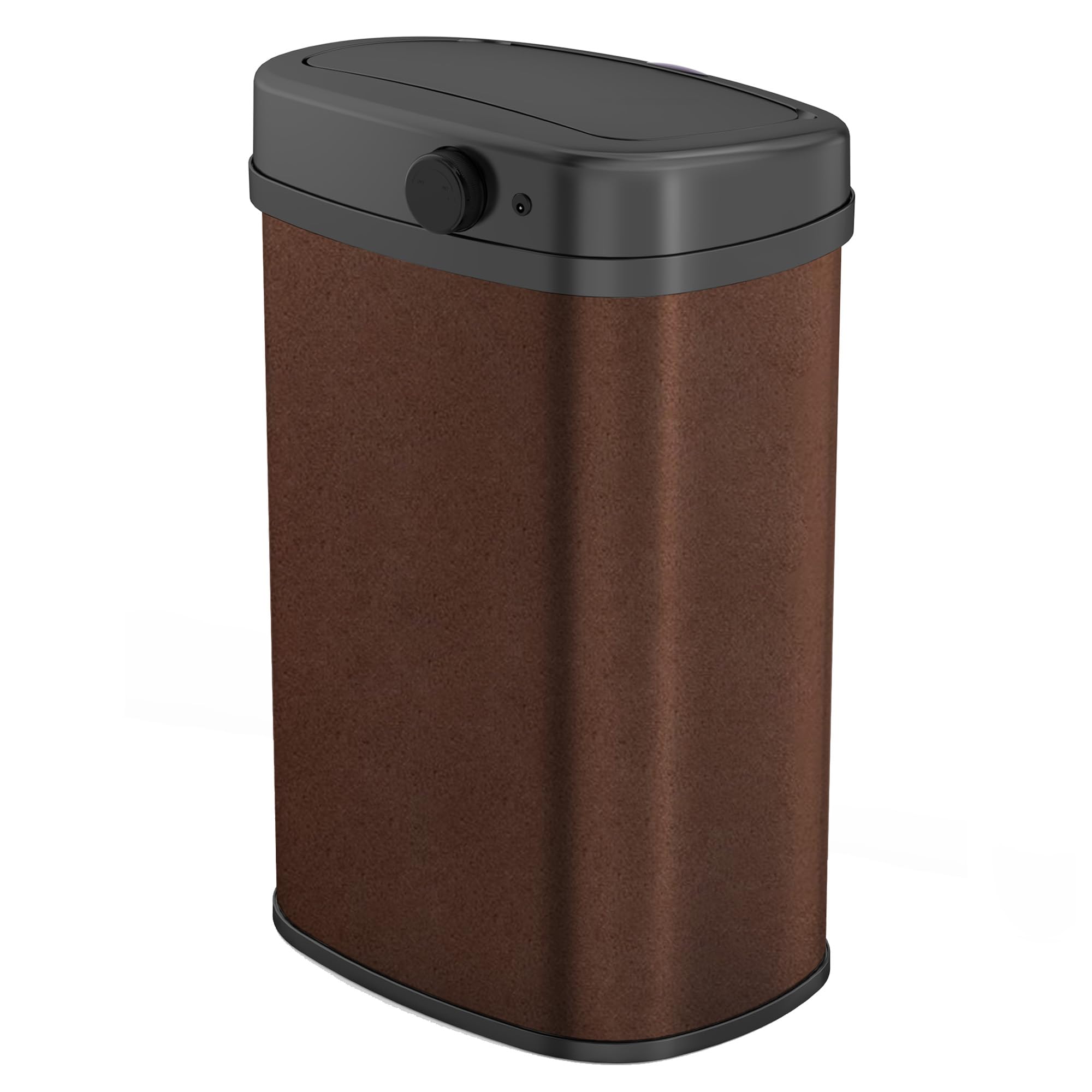 KITCHEN MOVE Poubelle de cuisine automatique 58L MAJESTIC CORTEN Marron grande capacité en INOX avec cerclage
