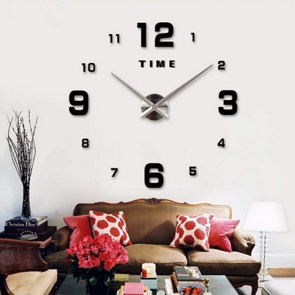 PQPQPQPQ Modern DIY Large Wall Clock Big Watch Decal 10D Stickers Decoration for