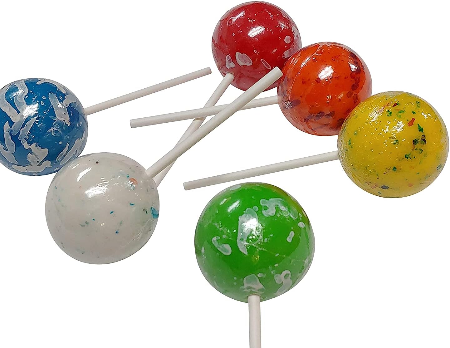 HUGE Jawbreakers On A Stick- Assorted Colors 2.25 Inch - 4 COUNT Rock Hard Candy Rainbow Candy