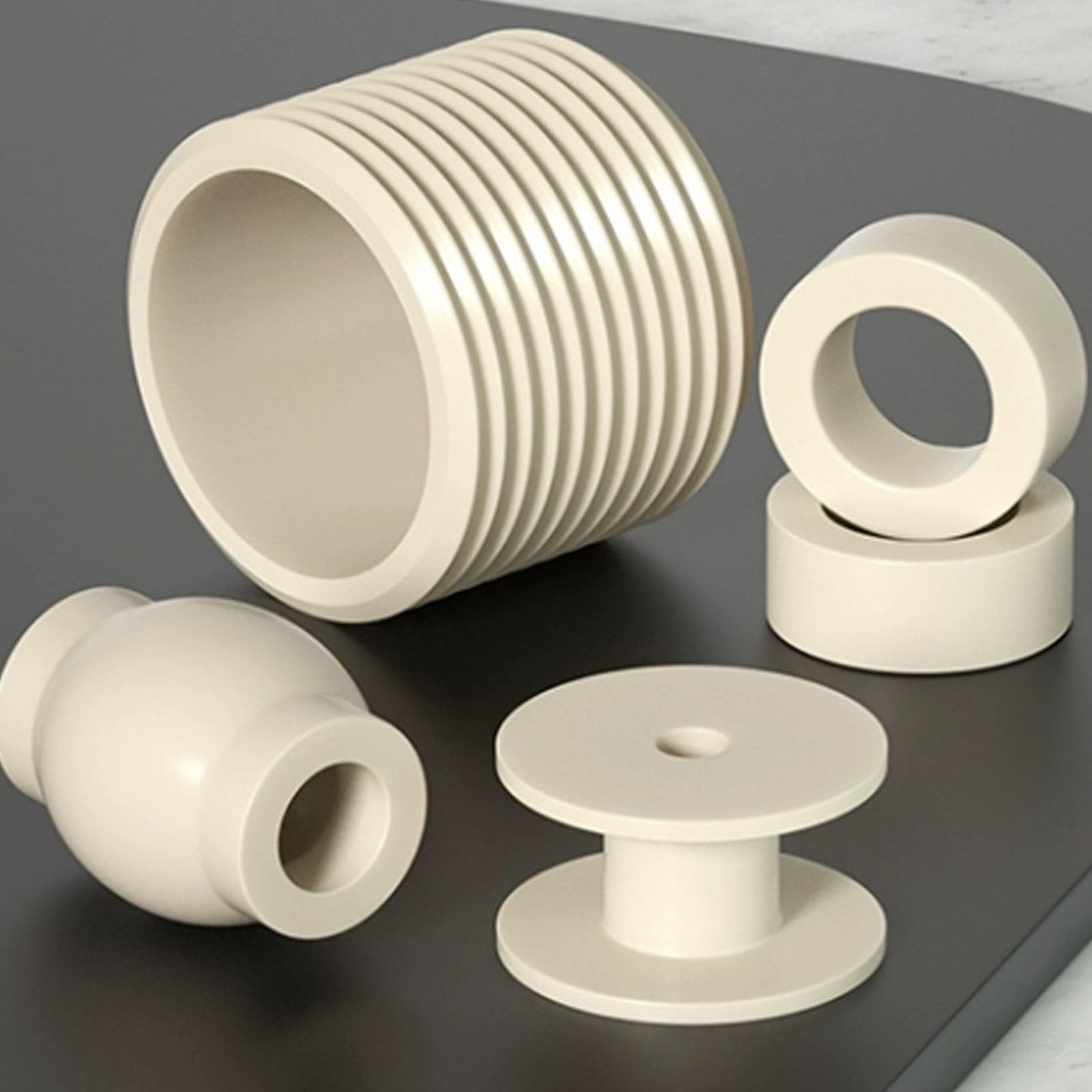 POM Tubos de Plástico Técnico, Pack de 2 Barras Huecas de 500mm, Acetal de Alta Resistencia para Torno, 25mm x 16mm