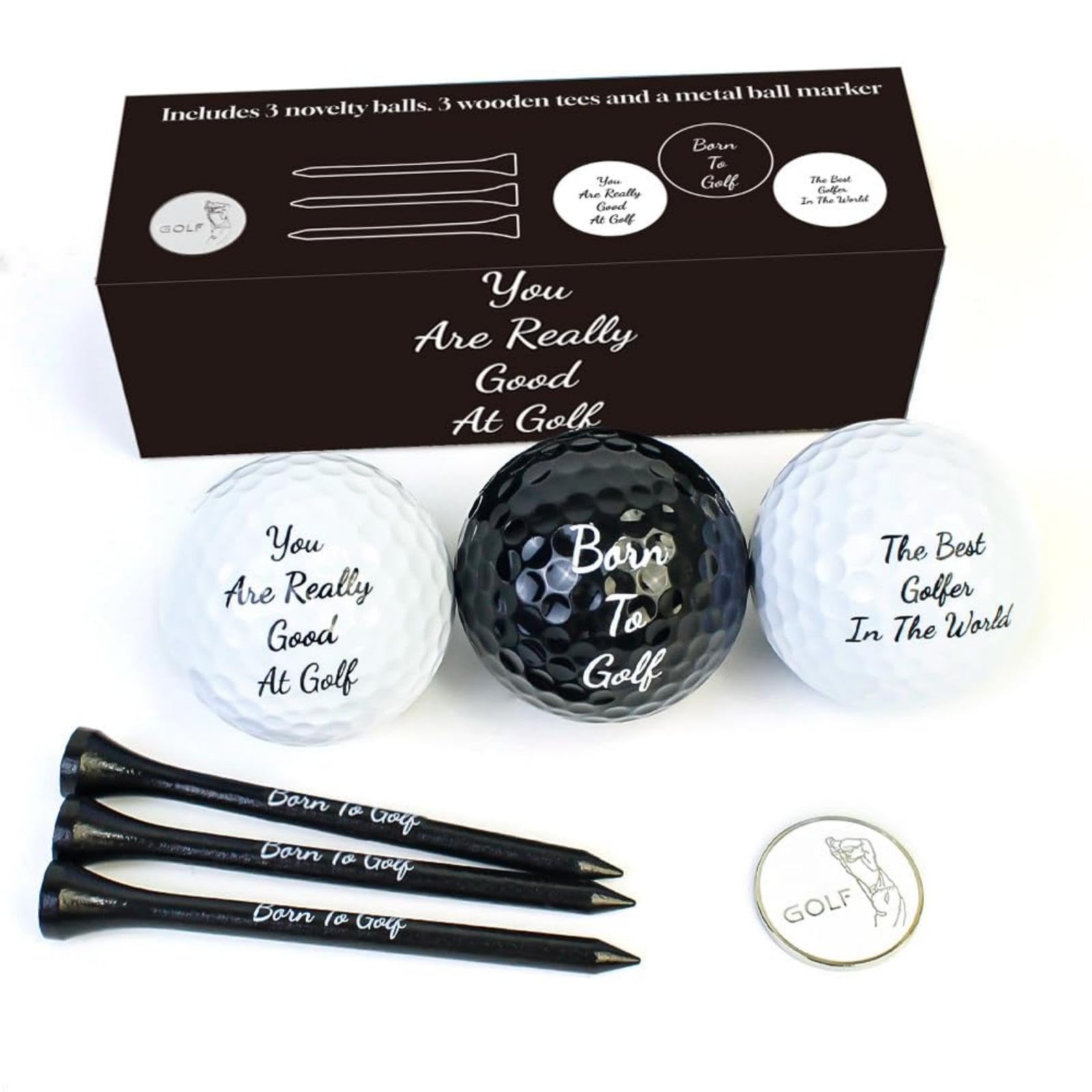Crestgolf Golf Regali per Uomini con 3 Palline da Golf 3 Tees 1 Marcatore