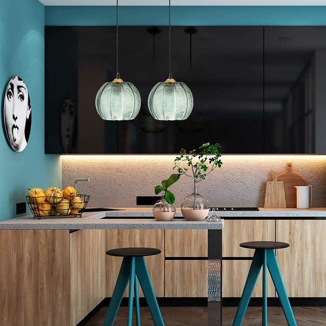 Trawiasta zieleń Nordic szklana lampa wisząca nowoczesna prostota metalowy żyrandol oświetlenie wewnętrzne lampa wisząca do baru restauracja salon sypialnia lampa wisząca E27