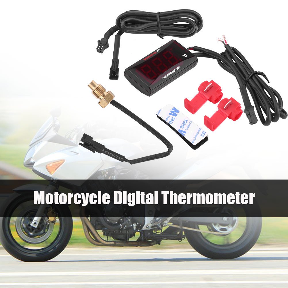 Thermomètre Numérique Moto - Compteur Température Eau - Affichage LCD 0-120°C