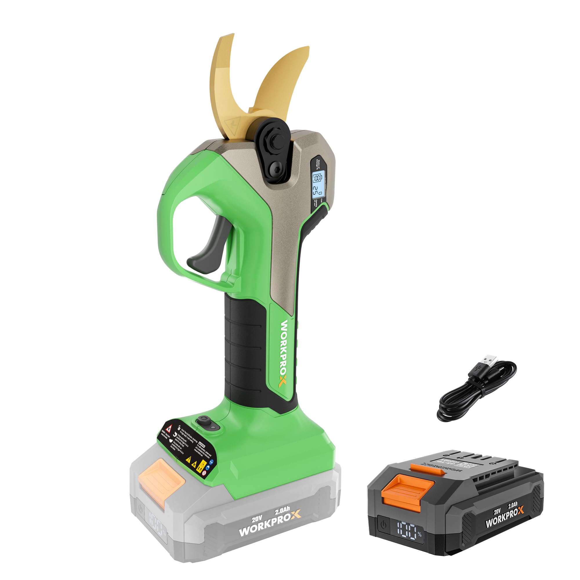 WORKPROX 20V Electric Pruning Shears, 1.26" Cutting Diameter