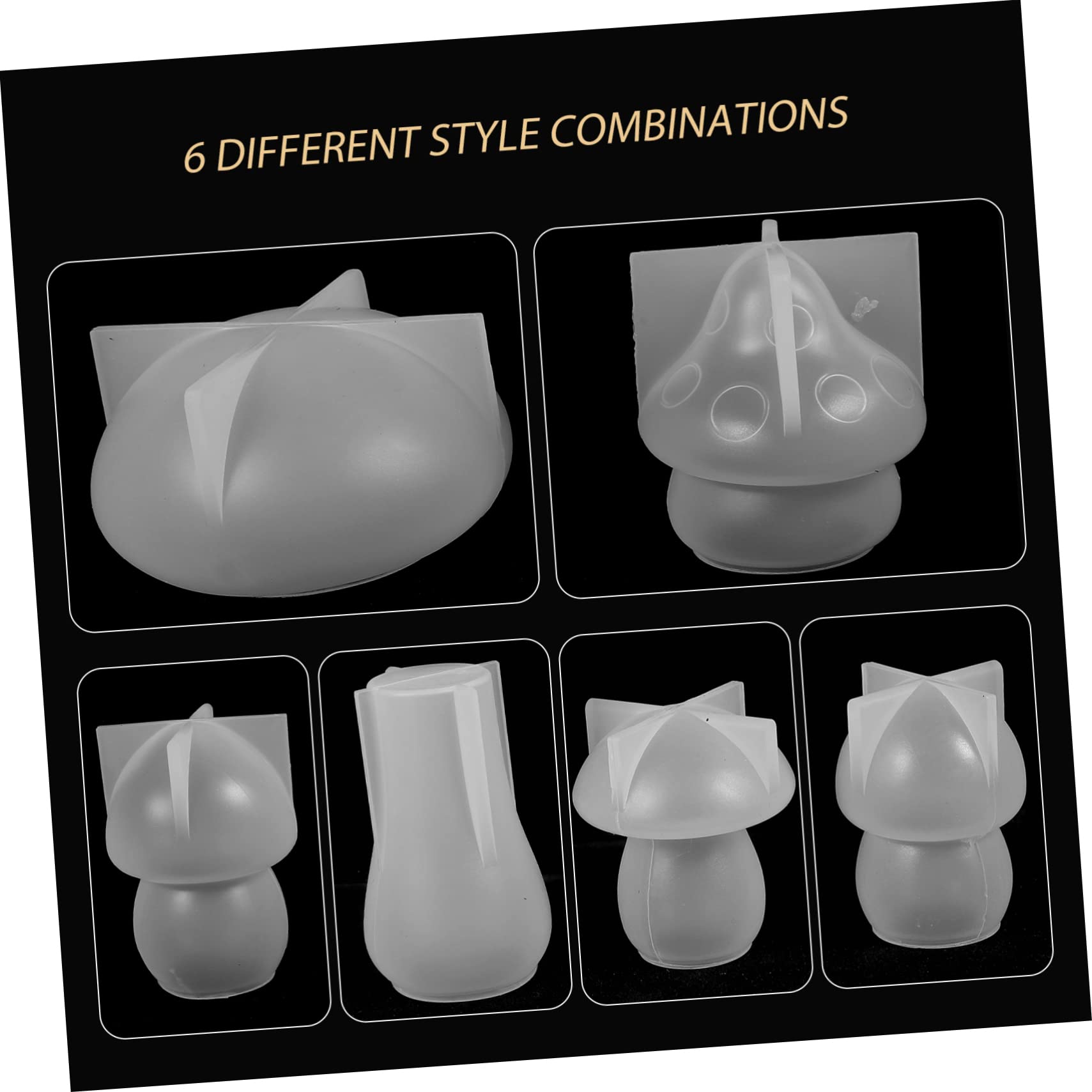 jojofuny 6pezzi Stampo in Silicone Forma Fungo Stampo Per Artigianato Fai Da Te in Silicone Epossidico in Antiaderente Flessibile e Facile Da Sformare