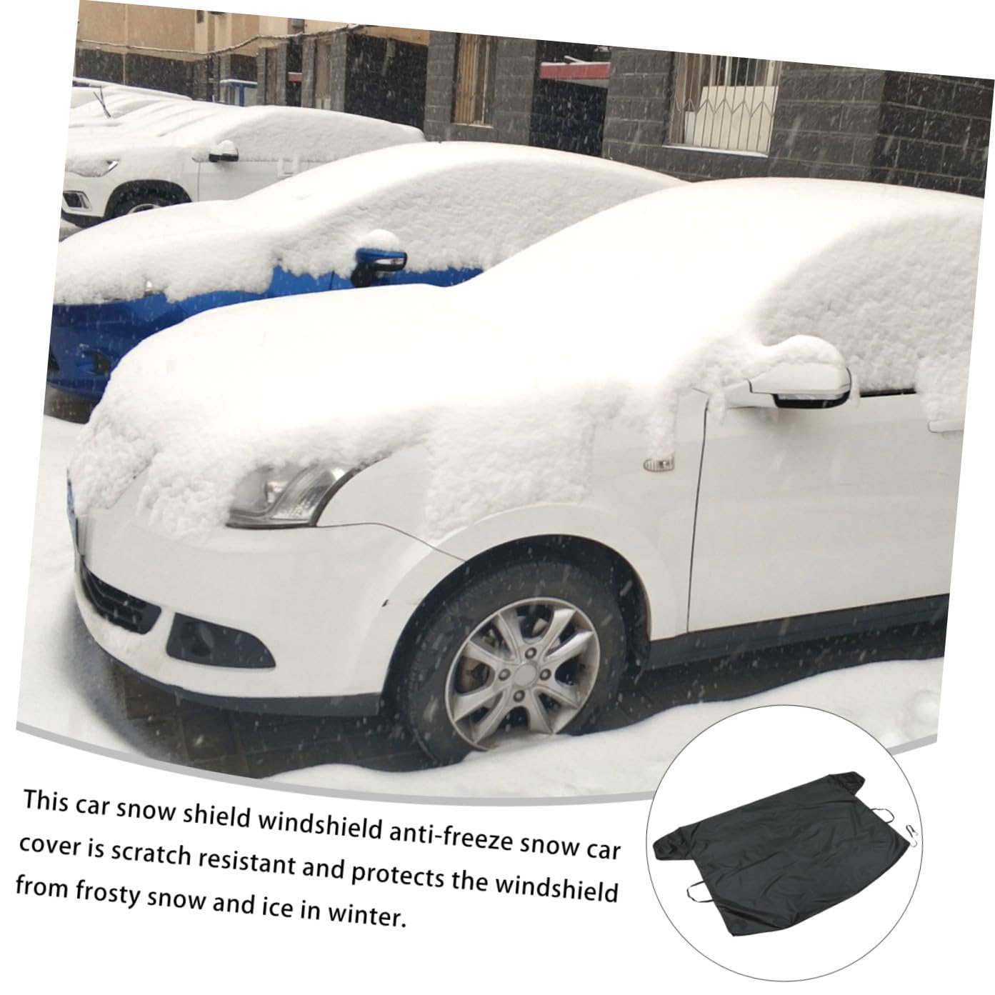 Oxford Housse de Pare-brise Noir, Anti-neige pour Voiture Hiver