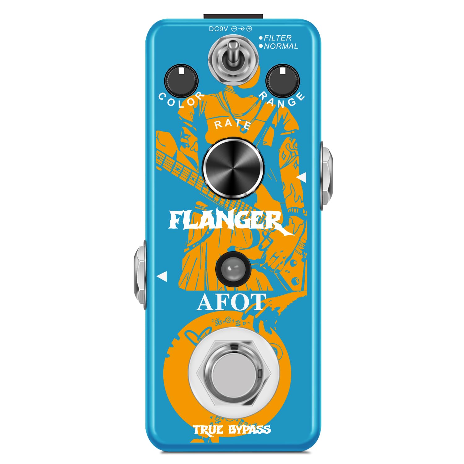AFOT Classic Flanger Guitar Pedal, Vintage Analog Flanger Effect Pedal, Electric Guitar Effects Pedal, True Bypass, Blue Flanger : Everything Else