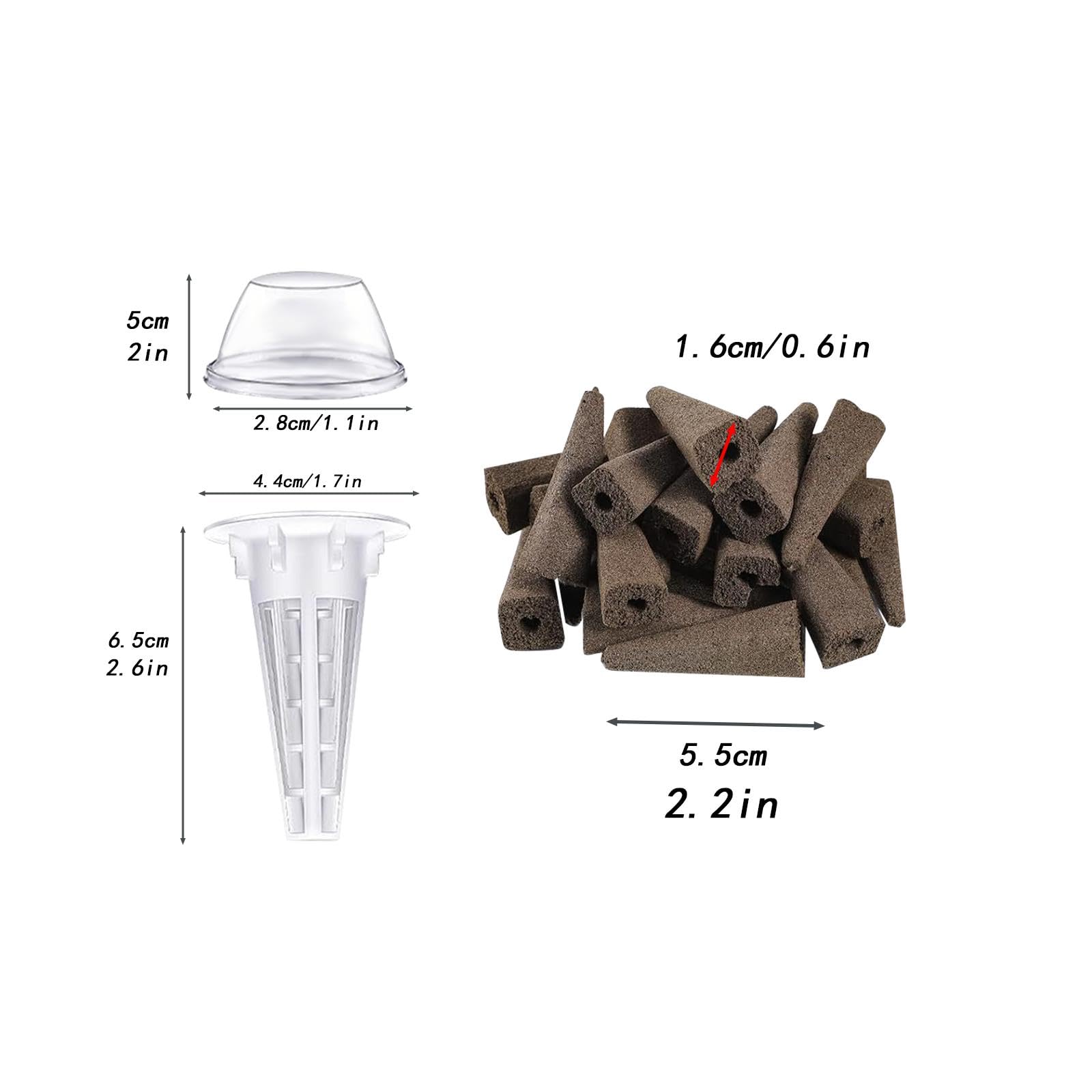 Sharplace Kit de Cultivo Hidropónico, Accesorios de Jardinería, Cestas de Cultivo Hidropónico, Esponjas de Cultivo, Contenedores para El Cultivo de Plantas, FRU, 50 Piezas