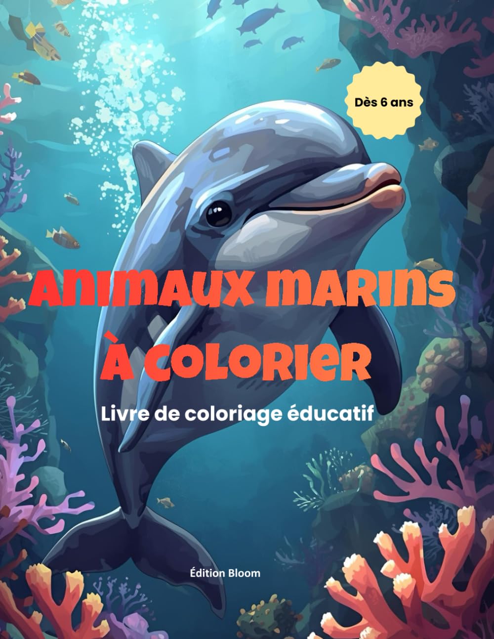 Animaux marins à colorier: Livre de coloriage éducatif