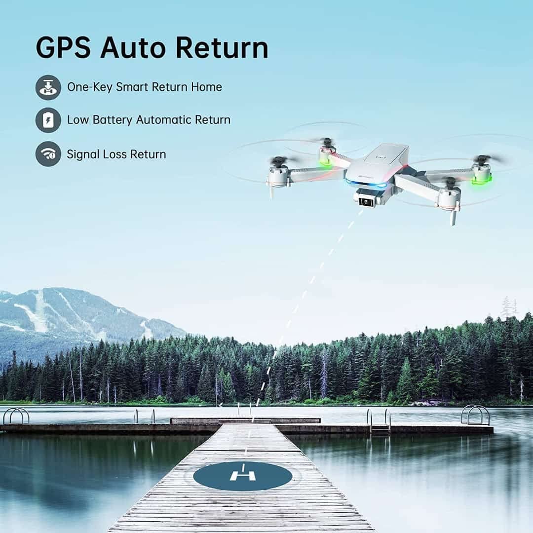 NAVRANGI GPS Drone with 4K Camera for Adults, DR-DG600C RC Quadcopter with Auto Return, Follow Me, Gesture Control, Point of Interest, Waypoints, Headless Mode, 1 Batteries, Compatible with VR Glasses 2