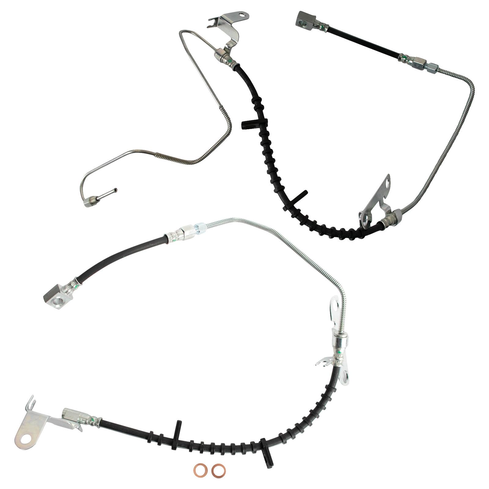 TRQ Rear Driver and Passenger Side Brake Hose Set