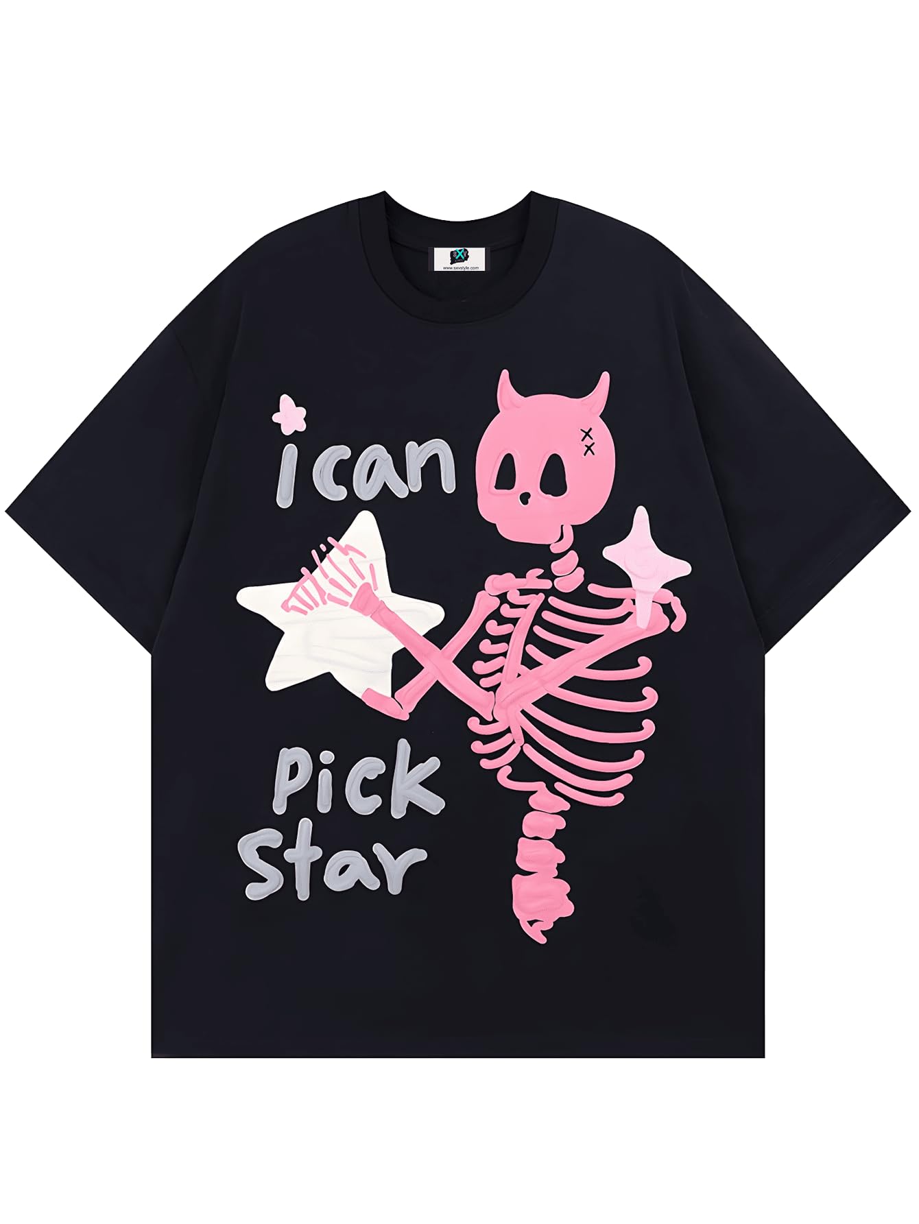 sxv style SXV 'i can Pick Star’ Printed Cool Aesthetic Oversized Baggy Cotton T-Shirt for Men & Women-picture-41