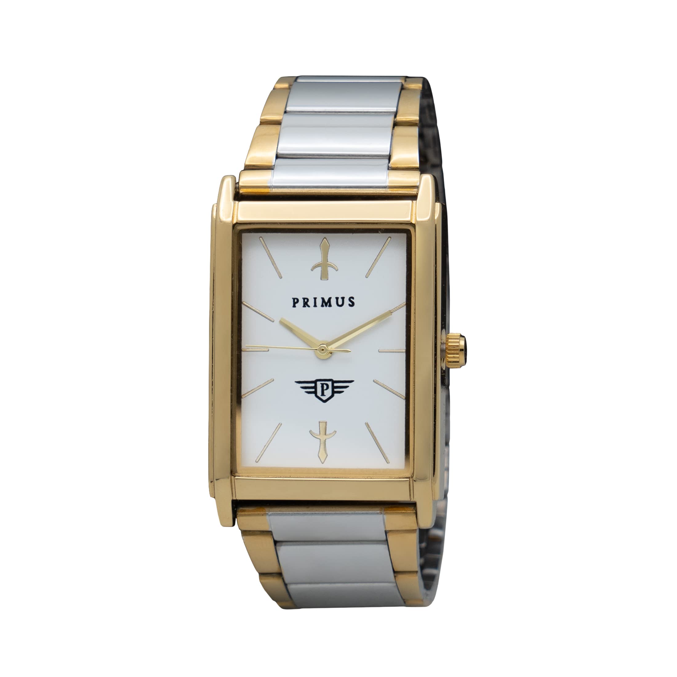 Primus Mens Analog Sleek Collection - GLTTSQ38 Golden-Steel Duo Wrist Watch with Color Variants (Golden-Steel White) (B09QPTBYC6) Amazon Price History, Amazon Price Tracker