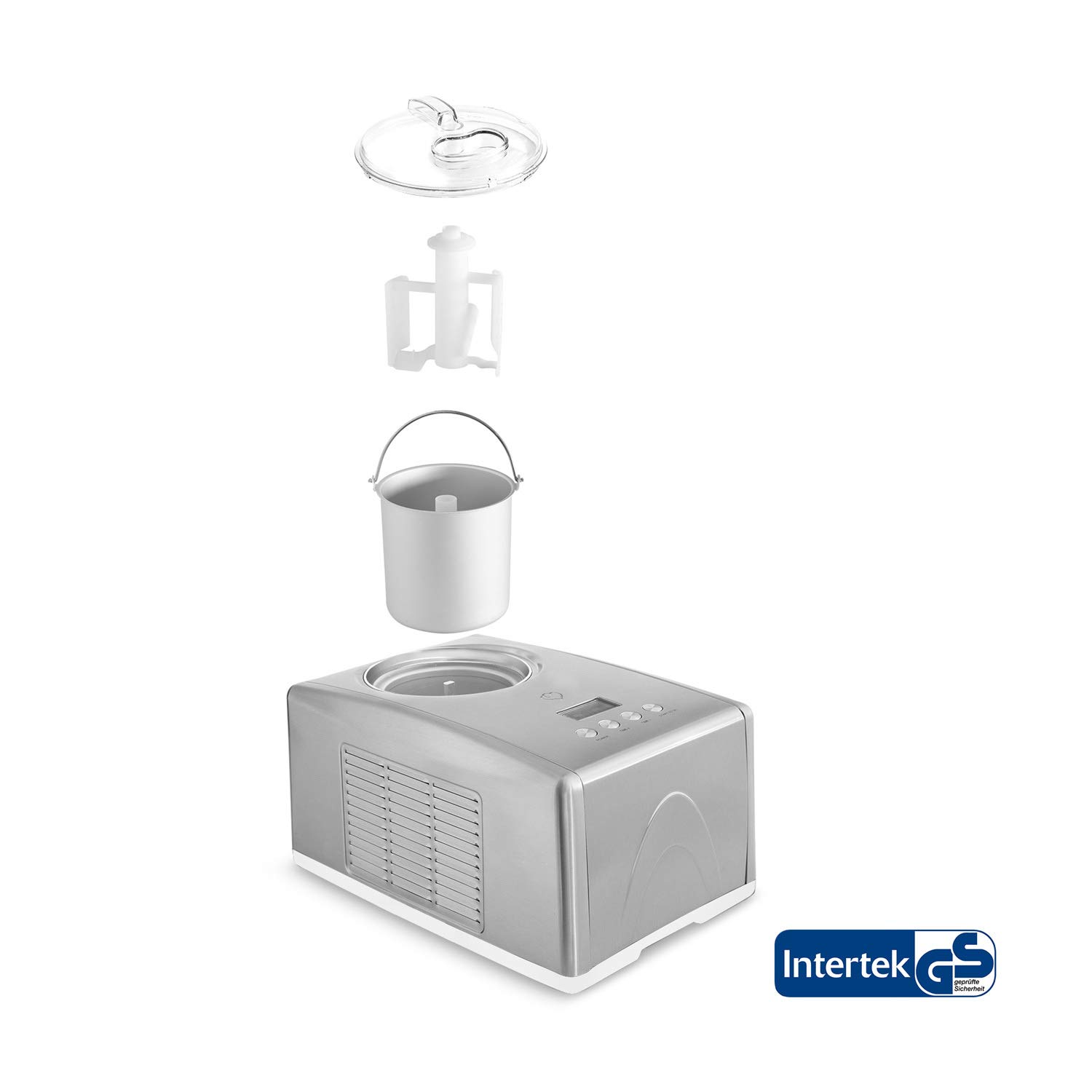 Ice Cream Maker Emma with Compressor 150W, 1.5L, Stainless Steel Ice