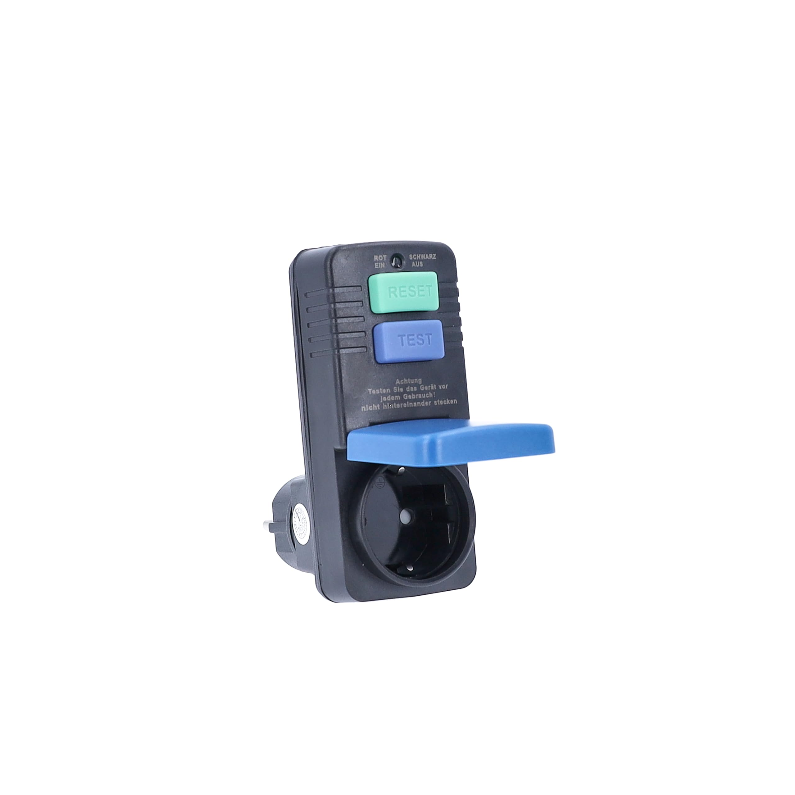 as - Schwabe Personenschutz-Zwischenstecker 30 mA – Schutzkontakt 230 V, 16 A max. 3500 W – Personenschutz-Stecker zum Schutz vor Stromschlägen - Funktionsanzeige und Testschaltung – IP44 I 45230