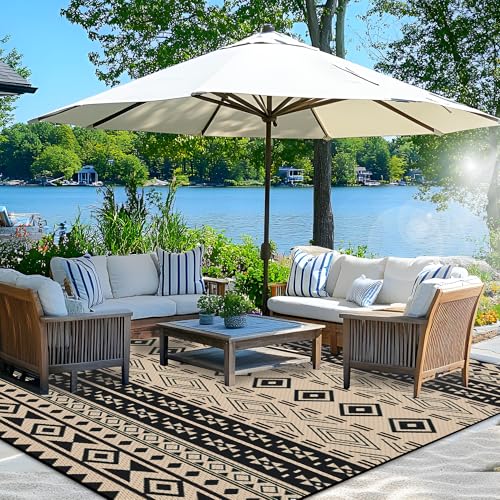 Wallona Outdoor Rug 8x10 ft Waterproof Reversible Patio Mat