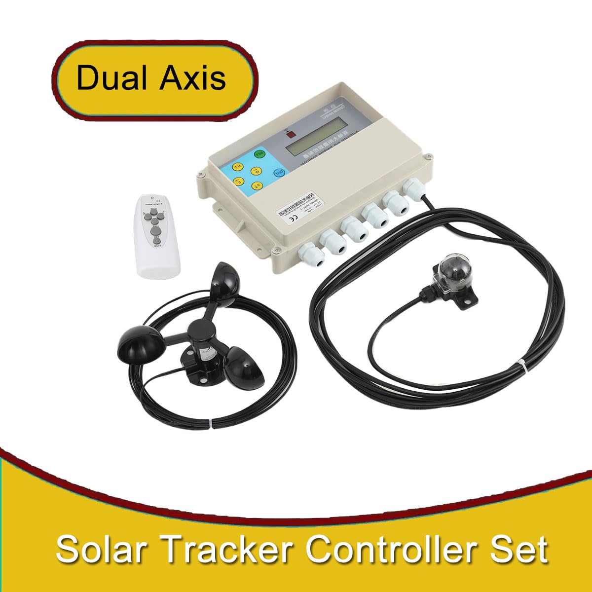 Solar Automatischer Tracking Controller Automatisches Solar Tracking Dual Tracker Controller mit Windgeschwindigkeitssensor(Doppel Achse)