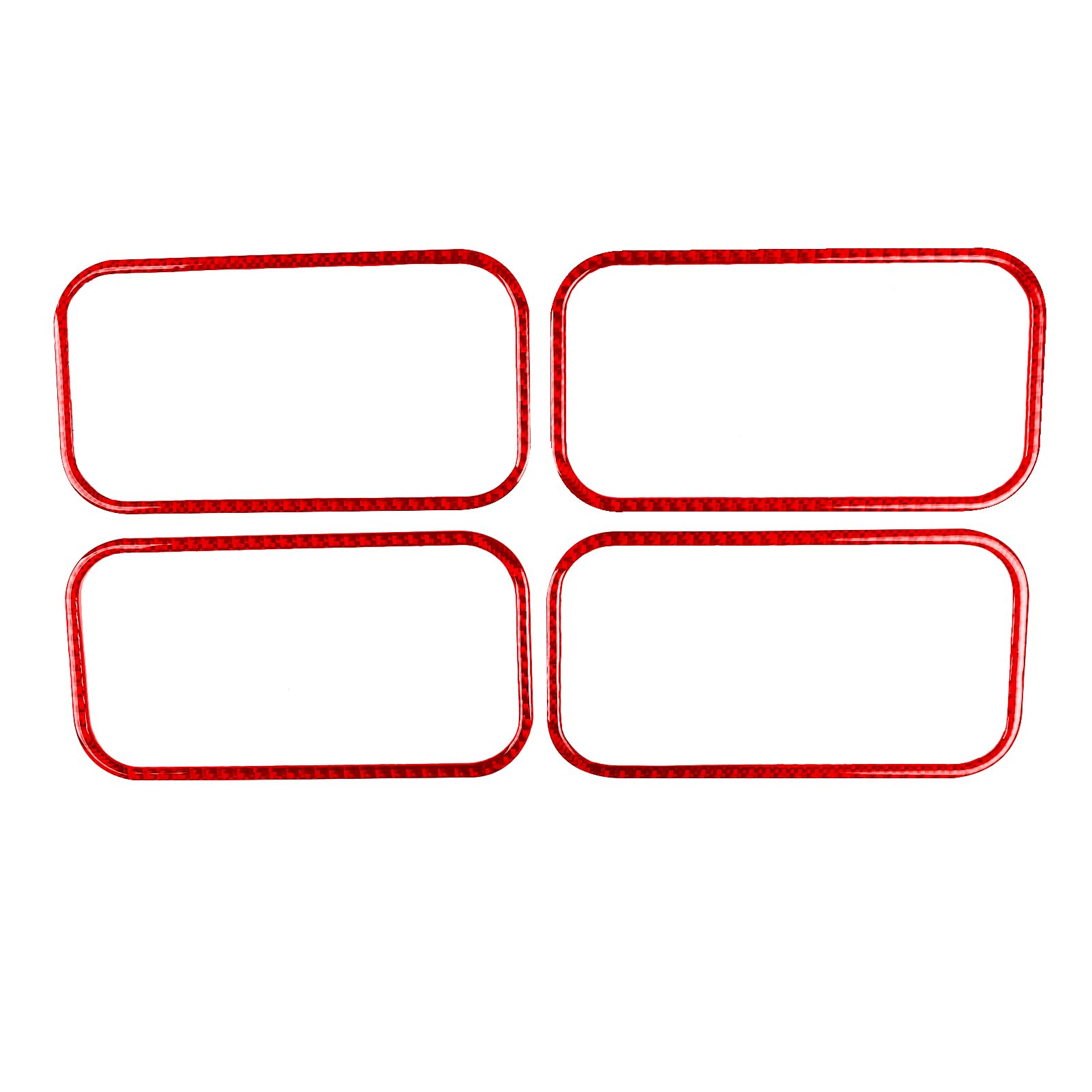 Real Carbon Fiber Exterior Decor Cover Sticker Trim Compatible with Hummer H2 2003-2007 (Red Real Carbon Fiber, Exterior Door Handle Frames 4pc)