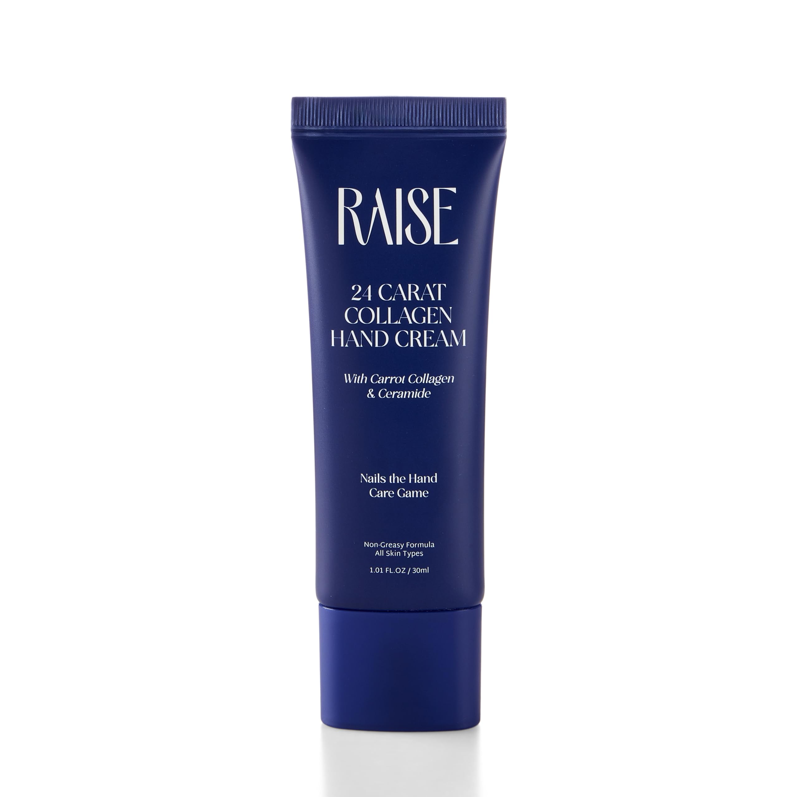 Raise 24 Carat Collagen Hand Cream for All Skin Types | Smoothens Fine Lines & Wrinkles | Infused with Carrot Collagen, Niacinamide, Ceramides | Hydration, Repair & Nourishment | 30ml