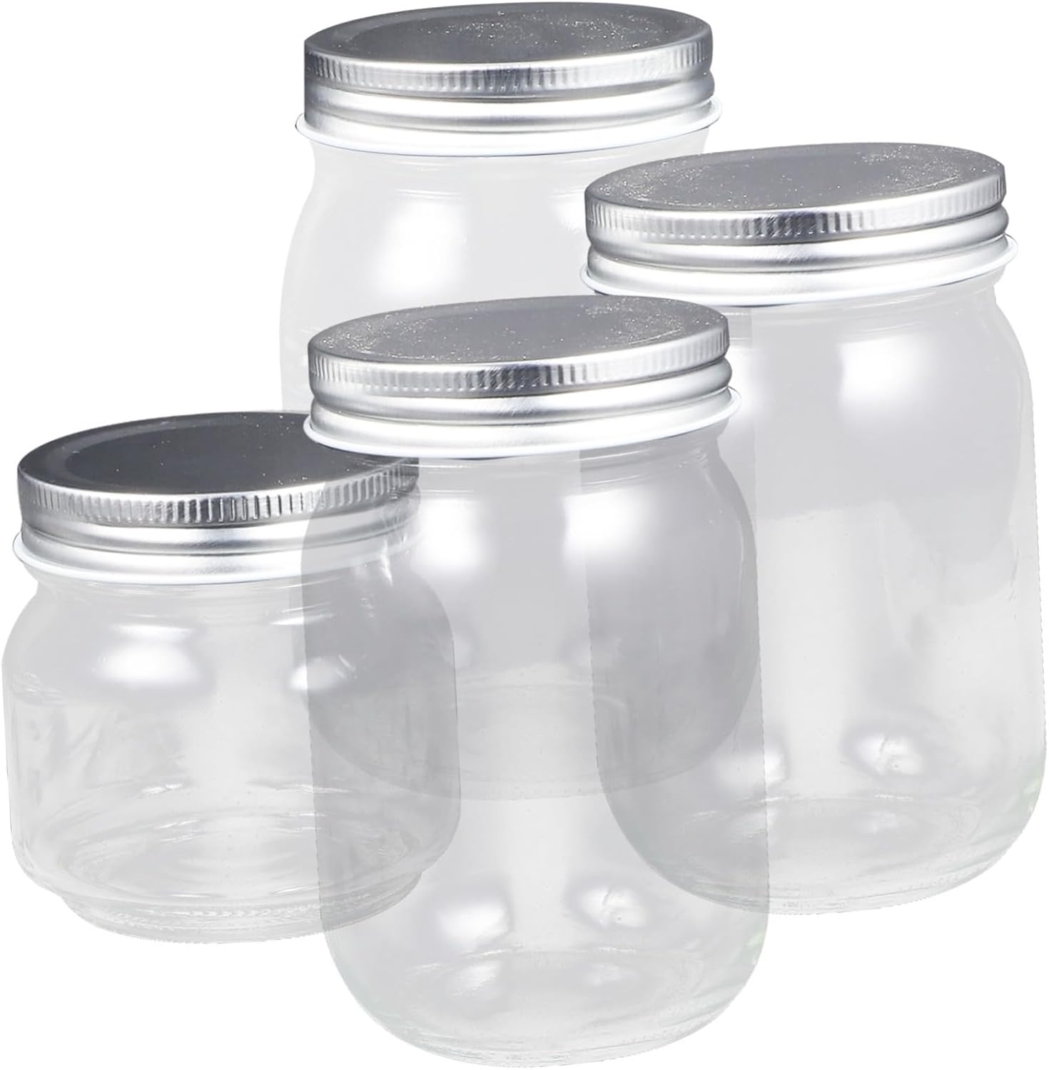 4pcs Jam Jars Airtight Lids Sealed Kitchen Storage Containers for Sauces Honey and Preserving for Meal Prep and Home Organization