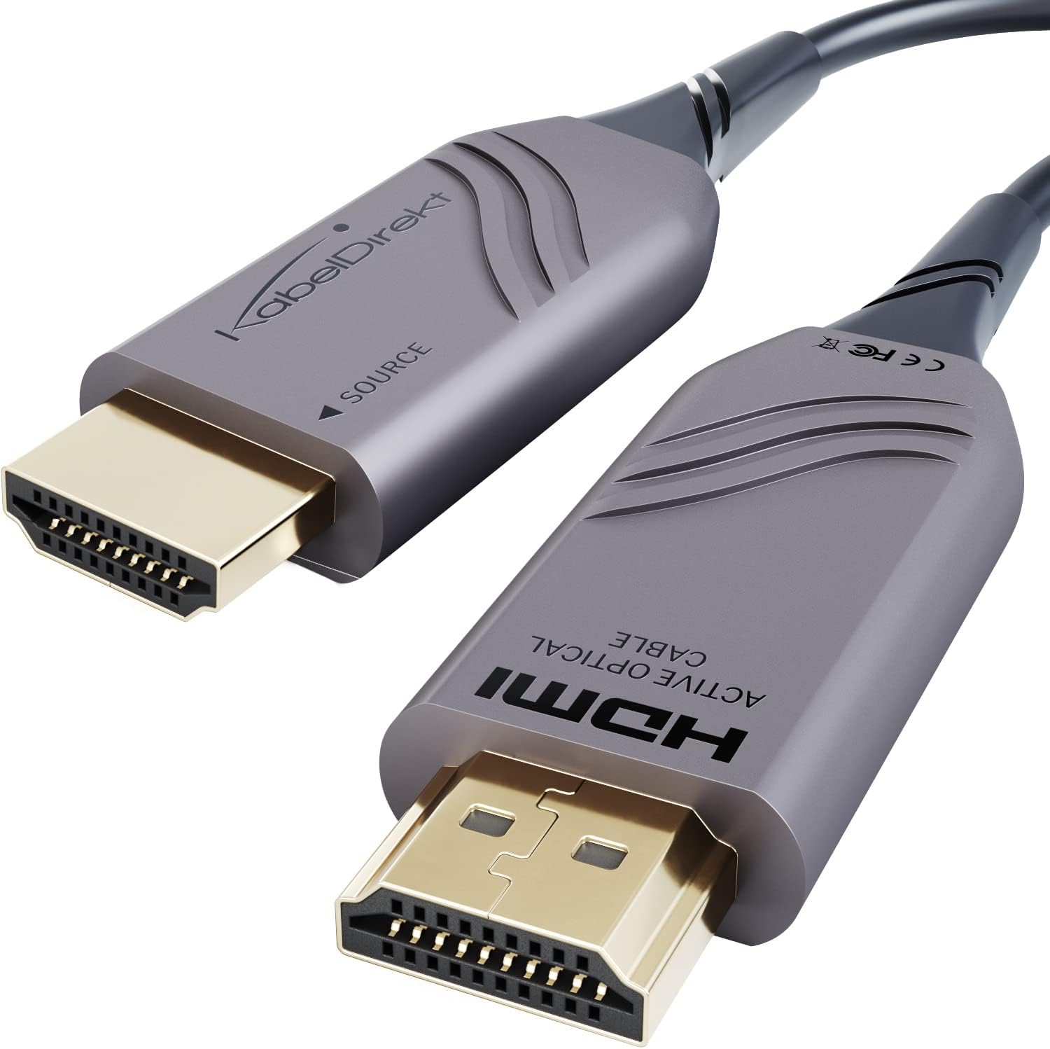 – 8K HDMI 2.1 Cable – 10m – Optical Ultra High Speed HDMI, certified with 0% signal loss (8K@60Hz, flexible fibre optic cable, officially licensed, lossless transmission) – by CableDirect