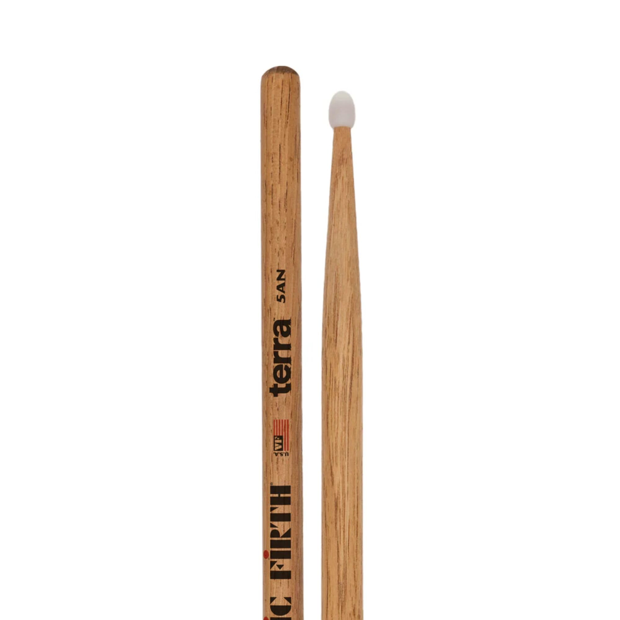 Vic Firth - Pałki perkusyjne z serii American Classic® Terra Series 5ATN - American Hickory - Nylonowa końcówka - Pakiet 4 par