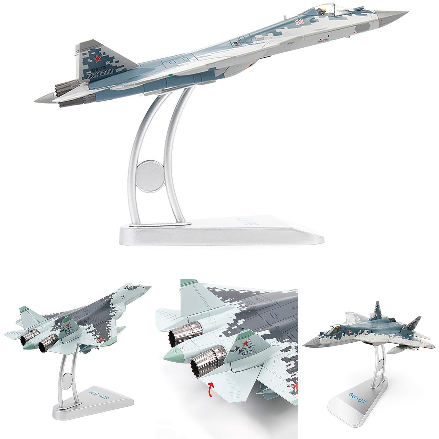 Amazon.co.jp: AZIZAT SU-57ロシア戦闘機1:72プレビルドモデルジェット
