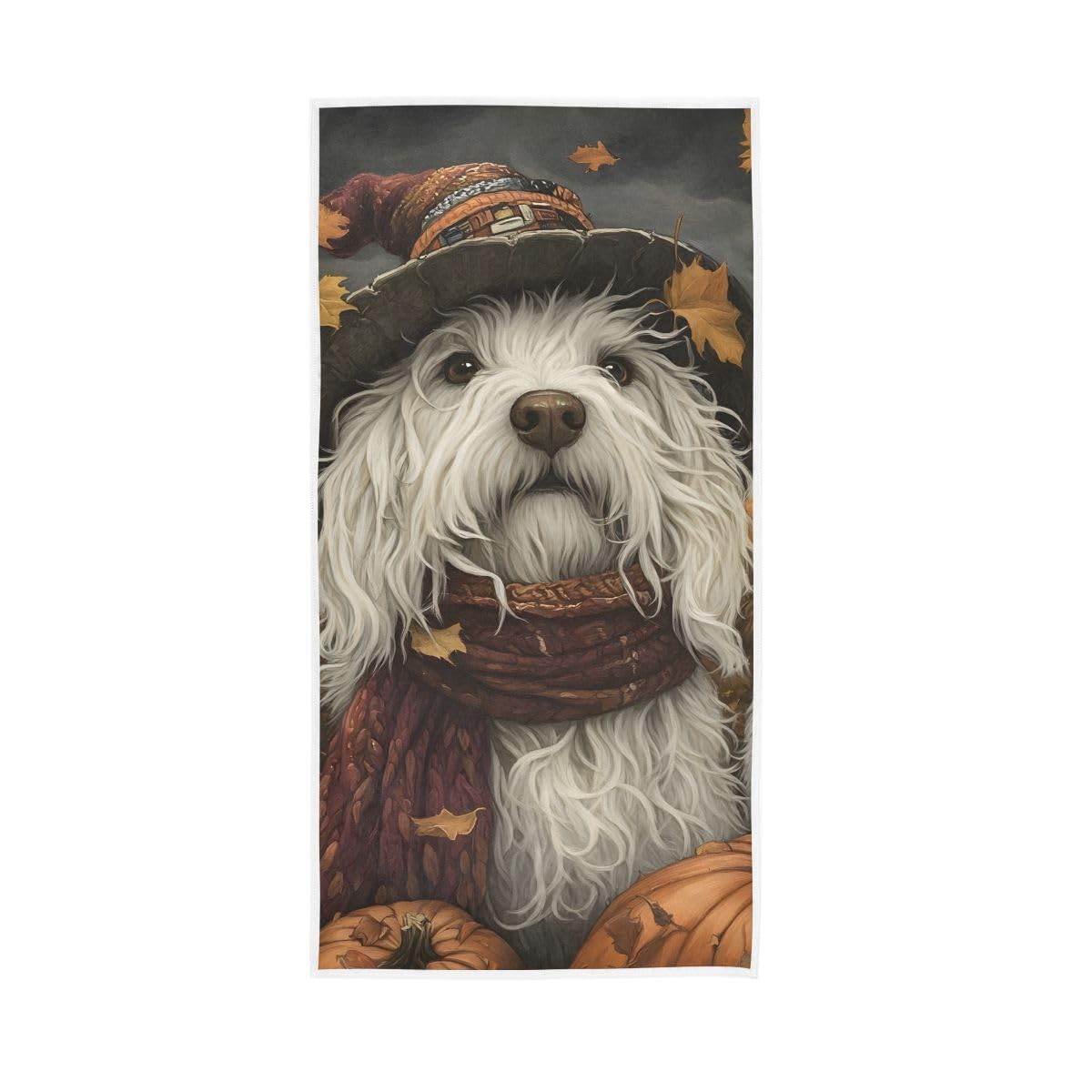 LSRCPD English Sheepdog in Wind Guest Hand Towels for Bathroom, Hand Towel for Bathroom, Shower, Hotel, Spa 15 x 30 Inches